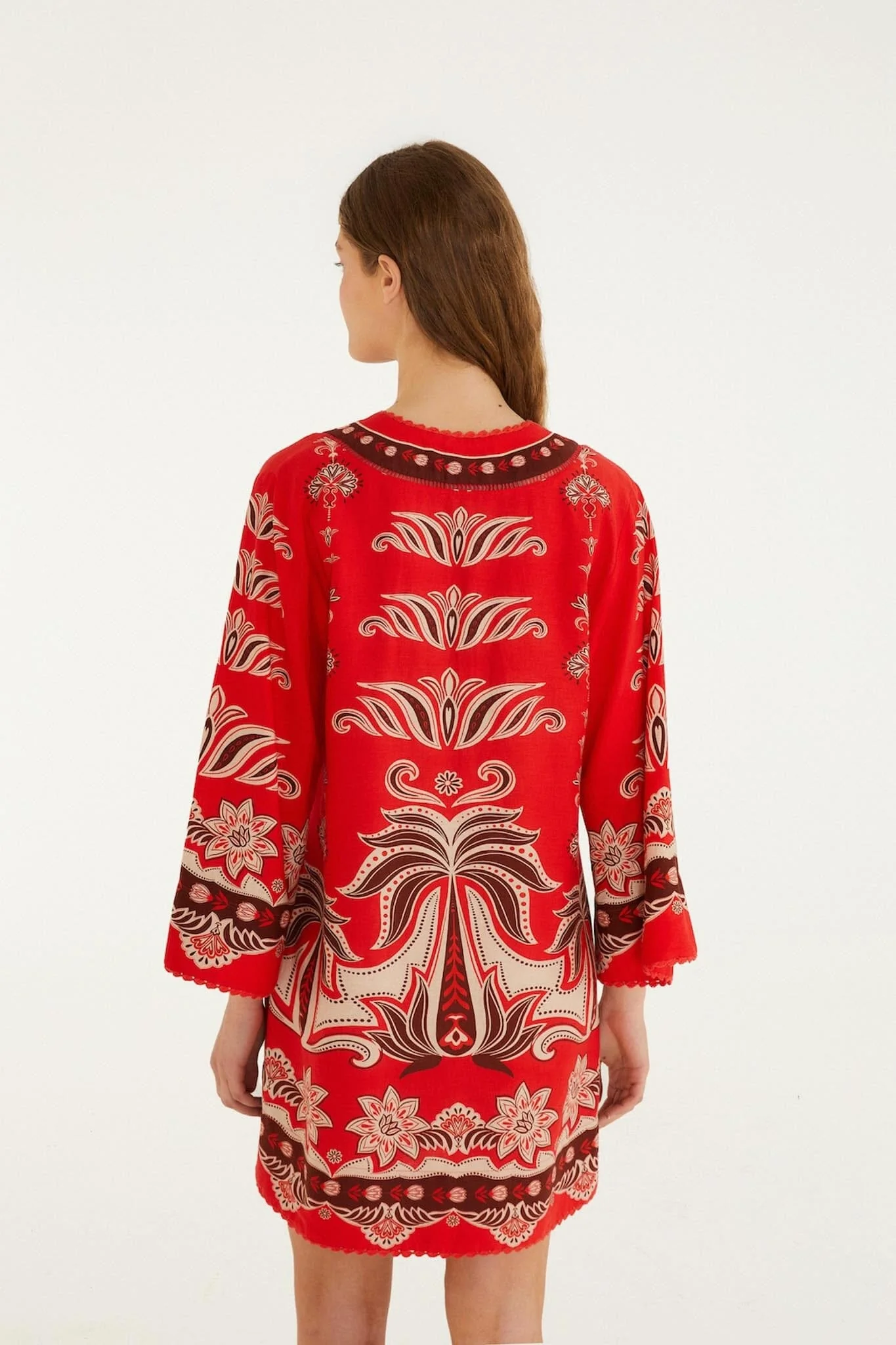 Red Ainika Garden Front Ties Mini Dress - Image 3