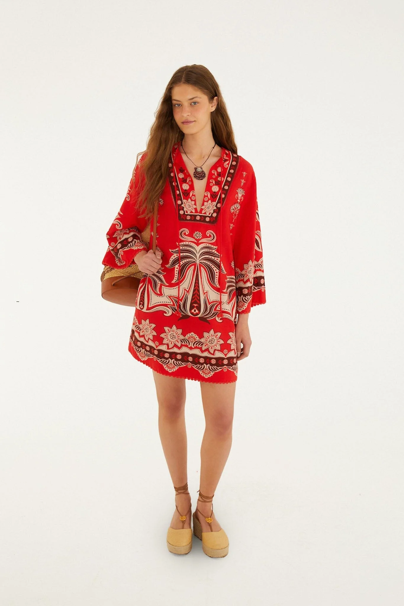 Red Ainika Garden Front Ties Mini Dress - Image 4
