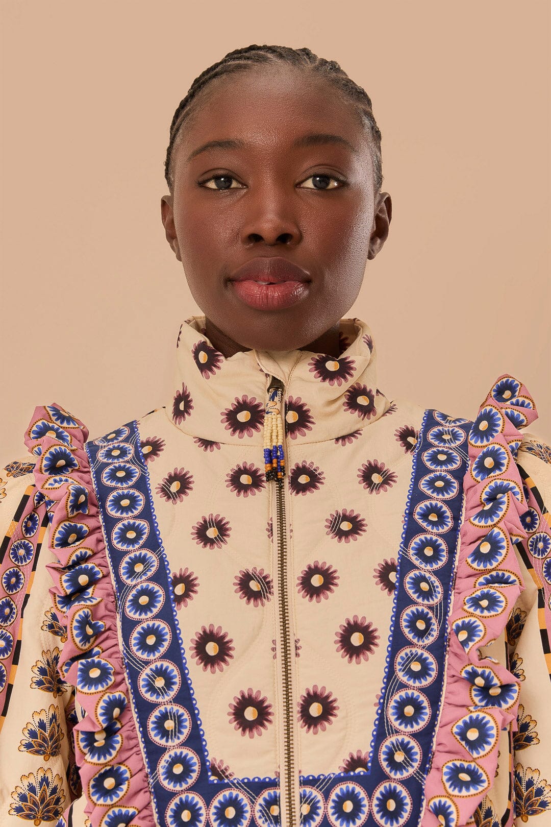 Cream Ainika Maxi Floral Puffer Jacket - Image 2