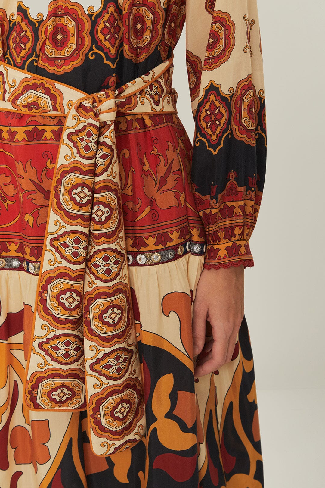 Cream Ainika Tiles Midi Dress - Image 4
