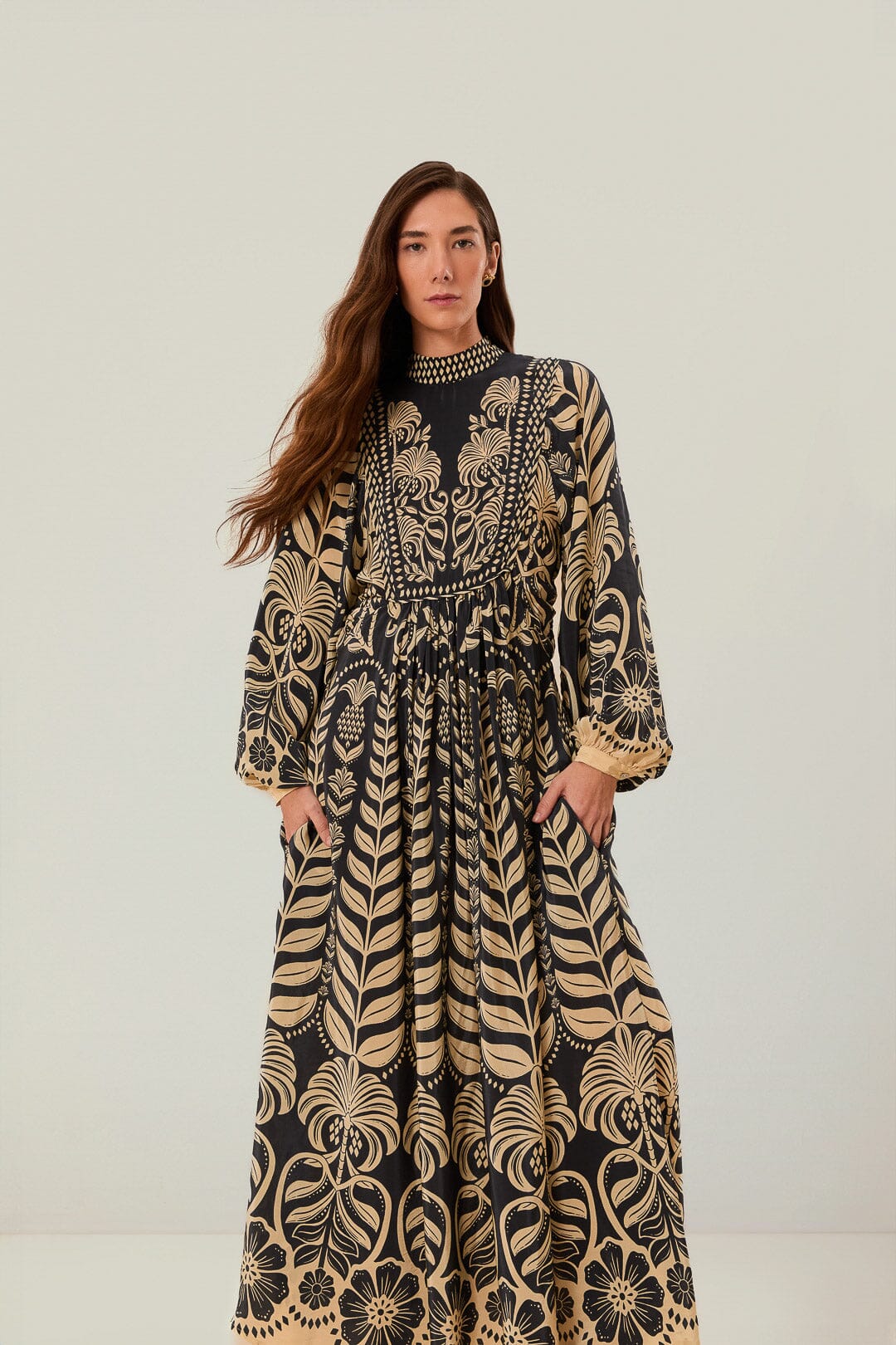 Navy Blue Ainika Tropical Splendor Maxi Dress - Image 2