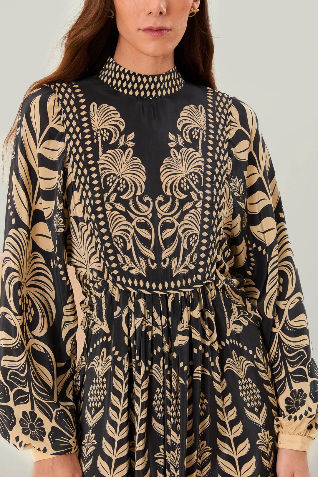 Navy Blue Ainika Tropical Splendor Maxi Dress - Image 3