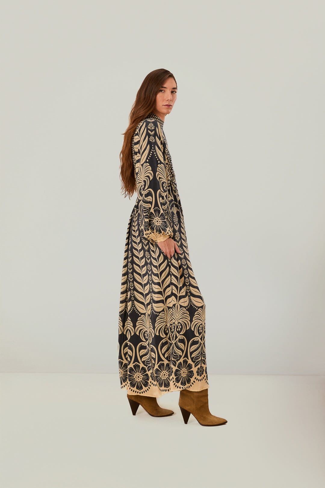 Navy Blue Ainika Tropical Splendor Maxi Dress - Image 4