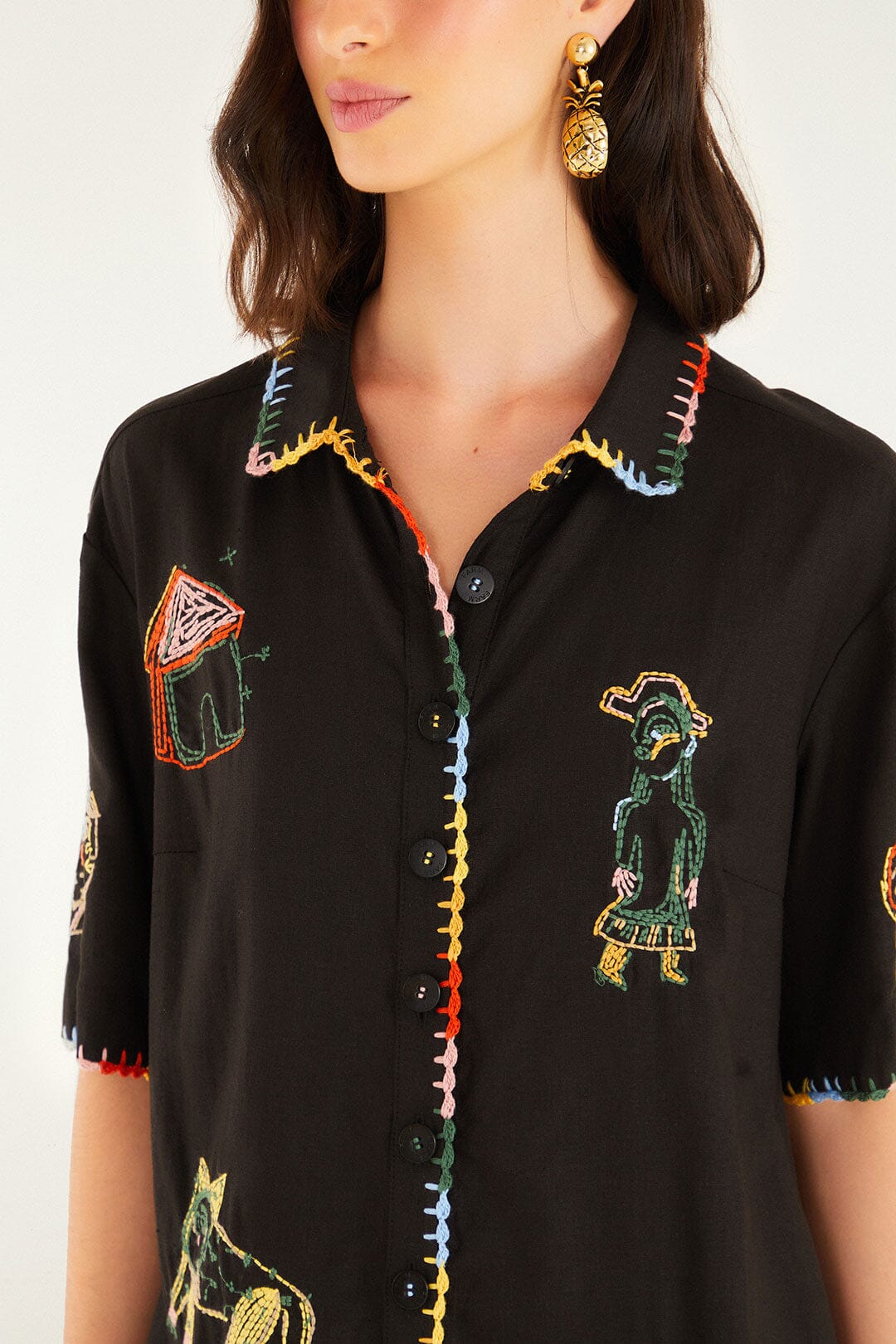 Ana Leovy Farm Rio Figures Short Sleeve Lenzing™ Ecovero™ Euroflax™ Maxi Jumpsuit - Image 3