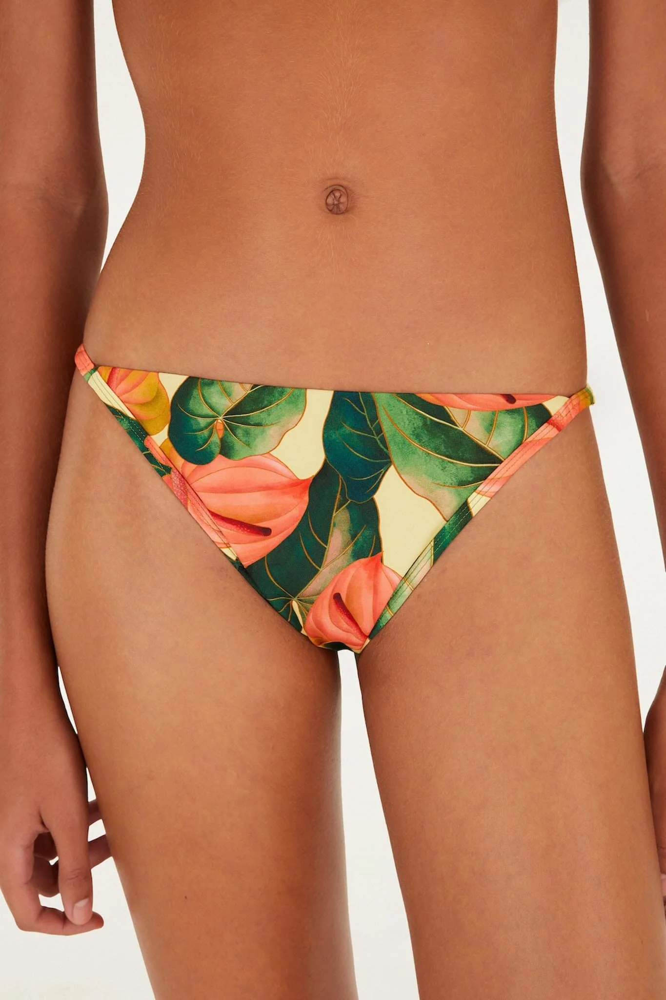 Golden Yellow Anthurium Basic Bikini Bottom - Image 2