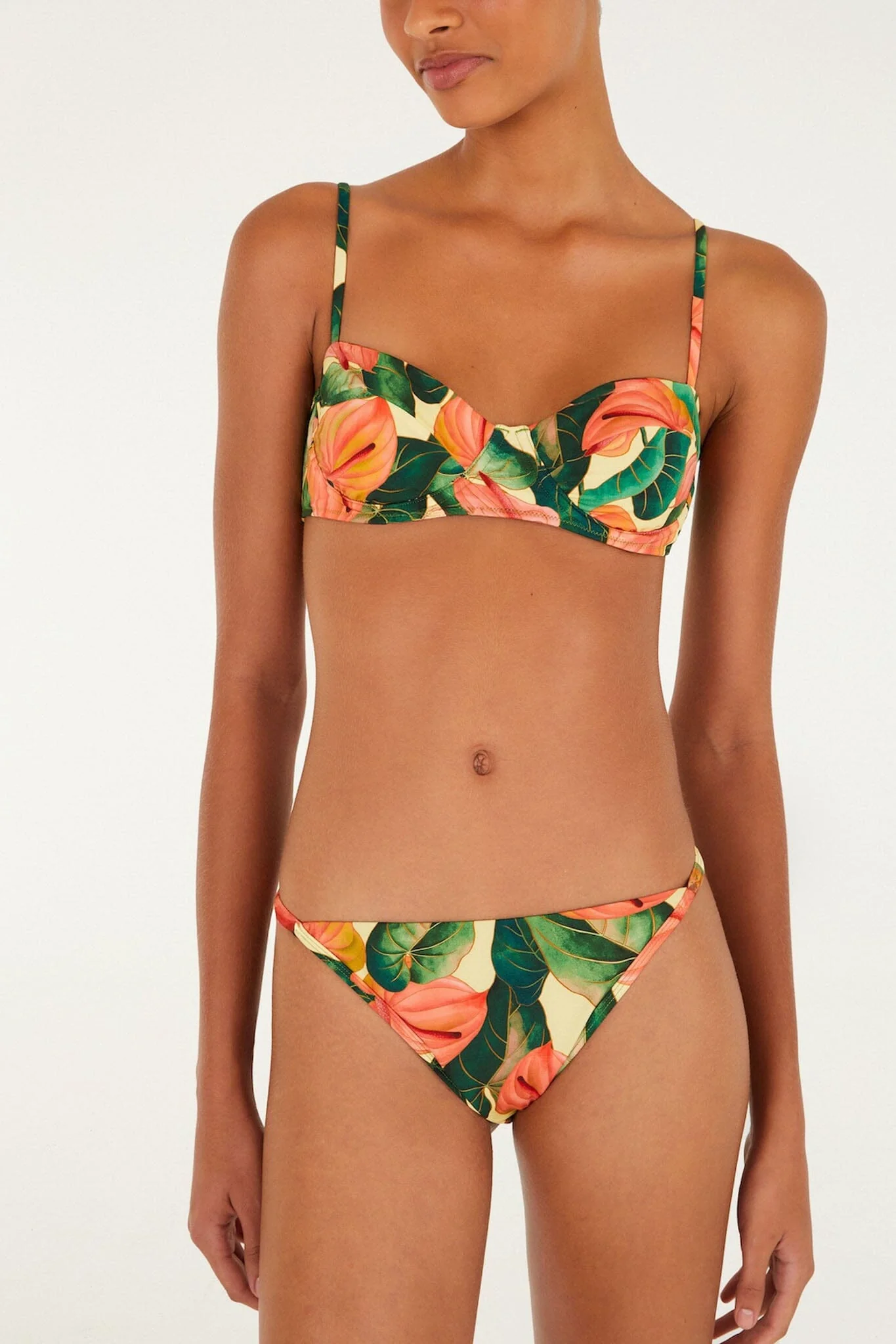 Golden Yellow Anthurium Basic Bikini Bottom - Image 4
