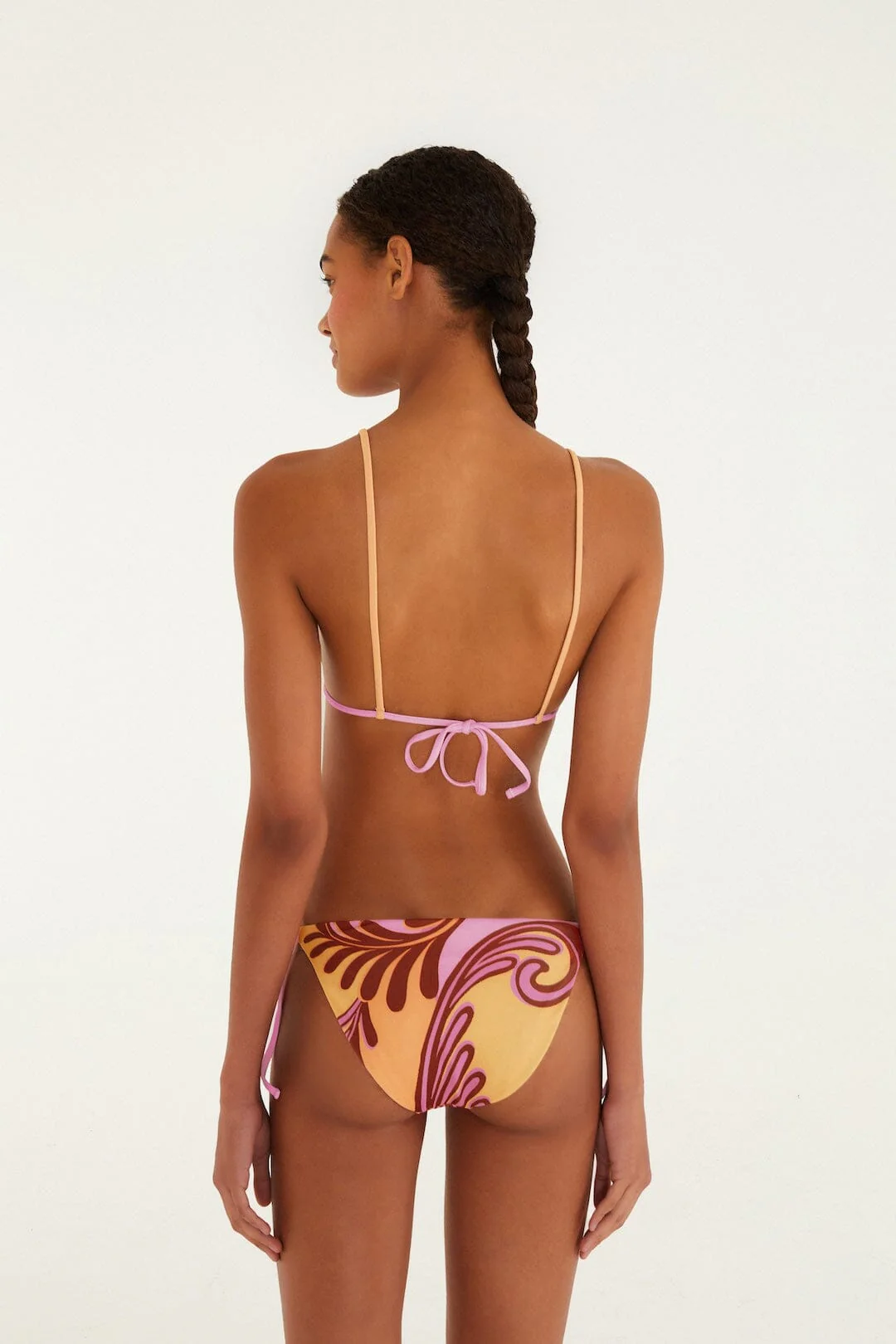 Soft Yellow Arabesc Triangle Bikini Top - Image 3