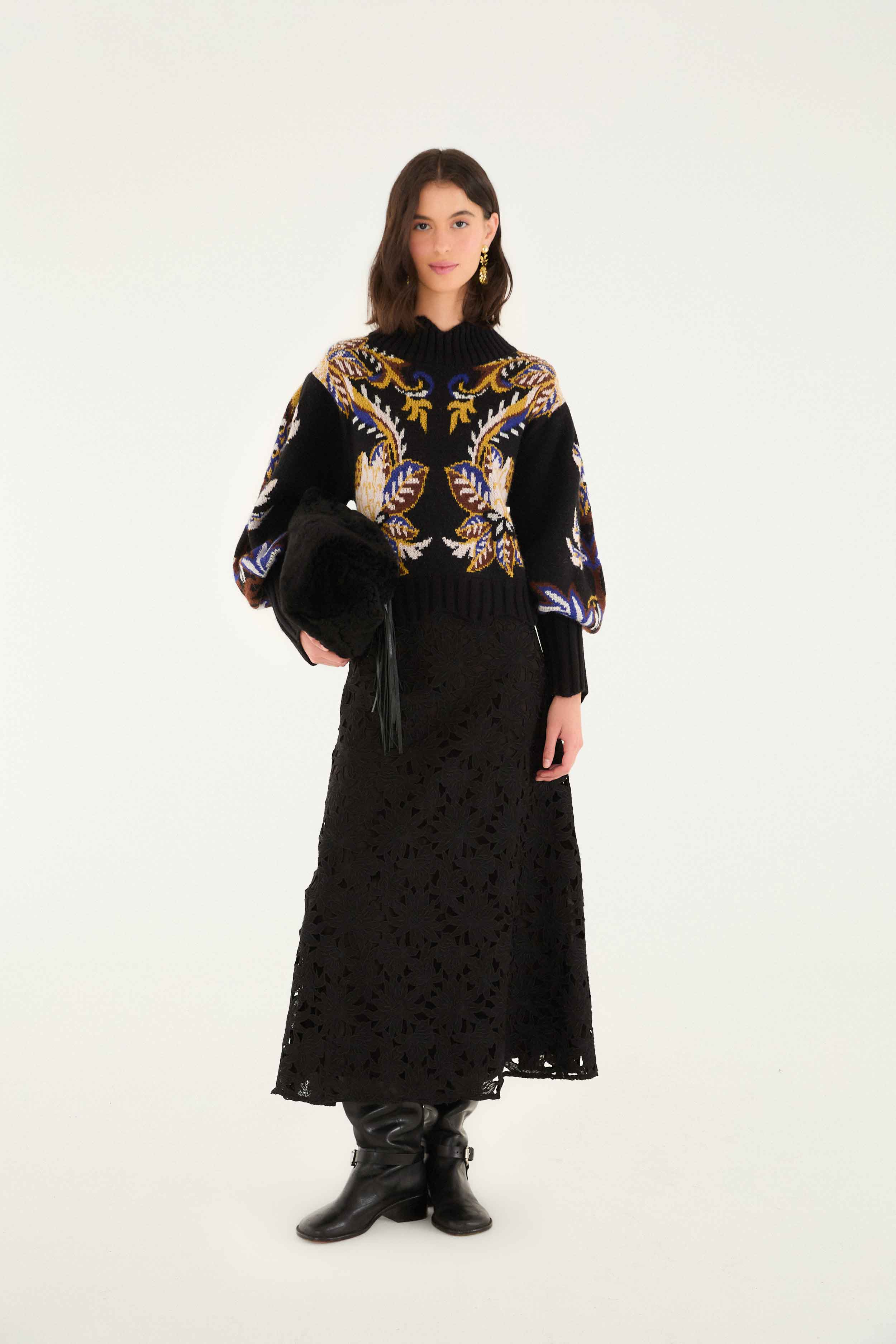 black majestic hearts knit cardigan - Image 2