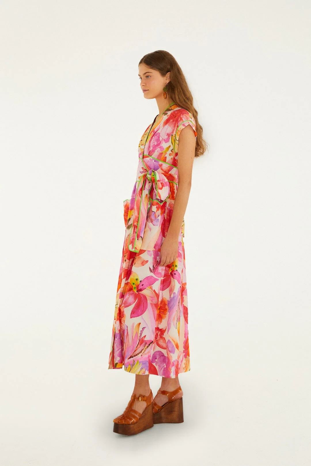 Multicolor Artsy Flora Belted Maxi Dress - Image 5