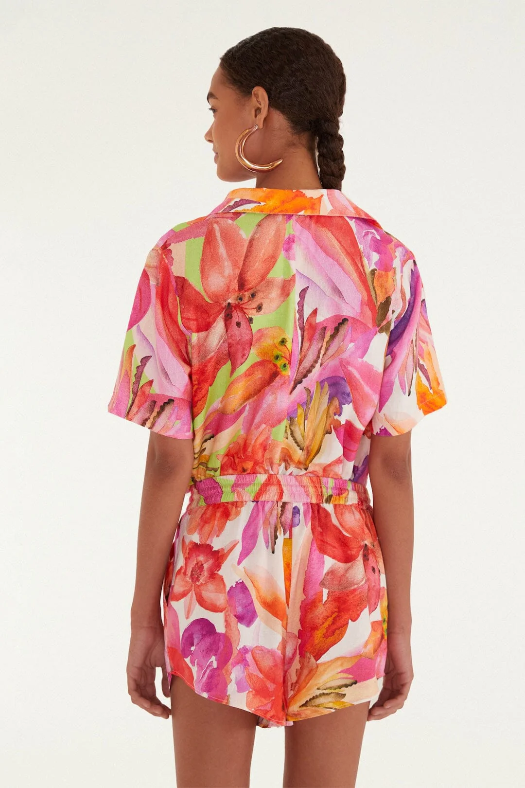 Multicolor Artsy Flora Lenzing™ Ecovero™ Euroflax™ Shorts - Image 3