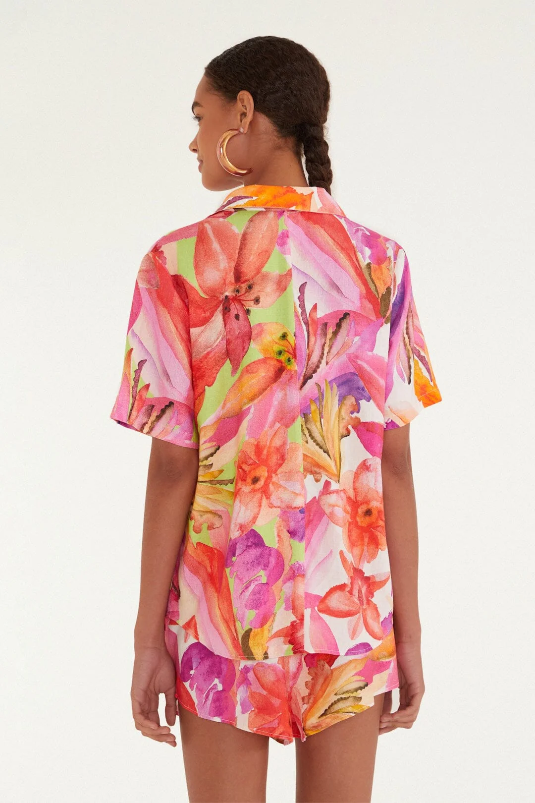 Multicolor Artsy Flora Lenzing™ Ecovero™ Euroflax™ Shirt - Image 3