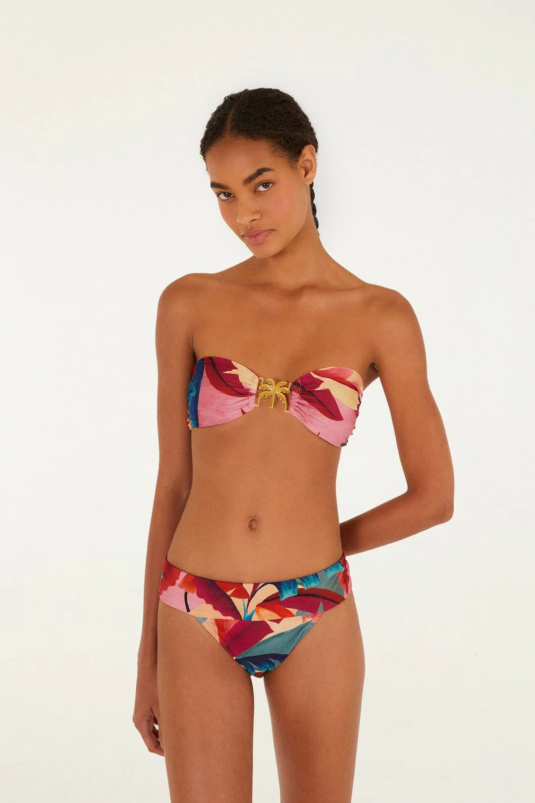 Atlantic Rain Forest Multicolored Detail Bandeau Bikini Top