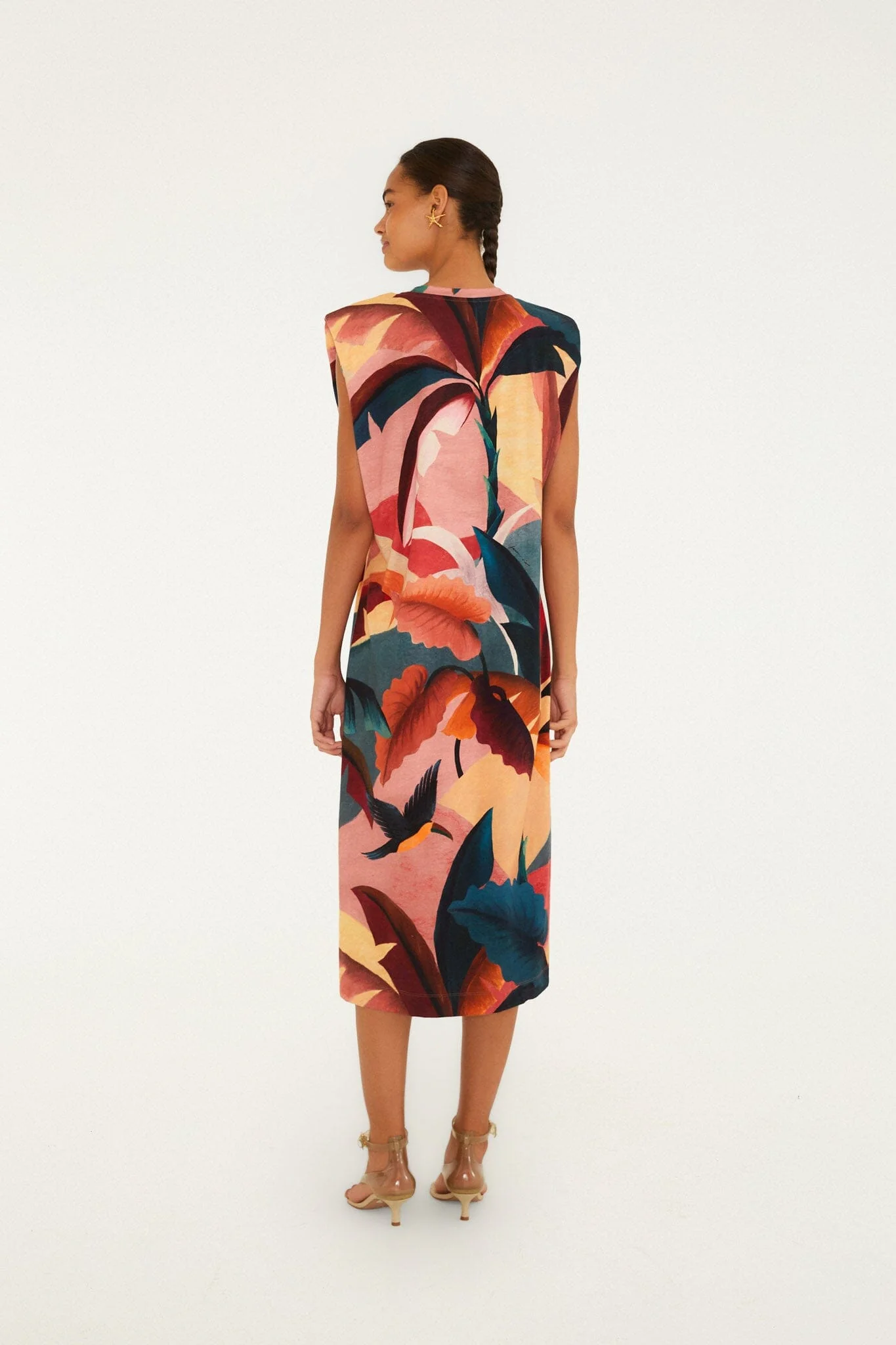 Multicolor Atlantic Rainforest Organic Cotton T-Shirt Midi Dress - Image 3
