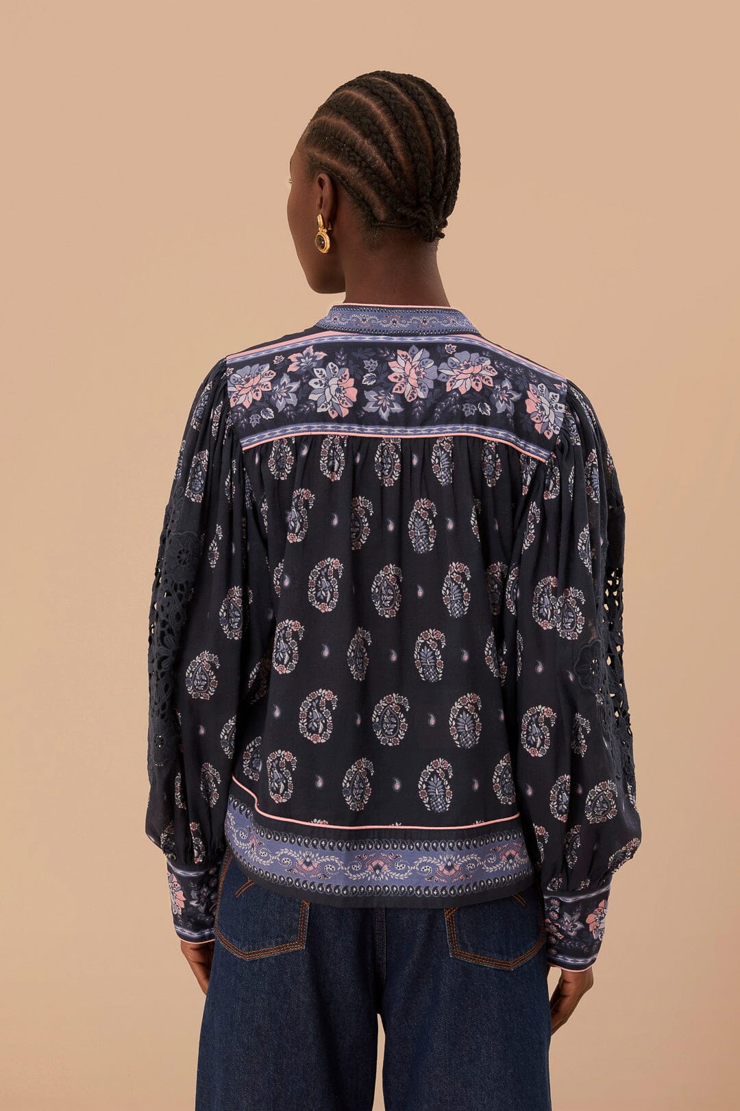 Blue Ayla Long Sleeve Blouse - Image 4