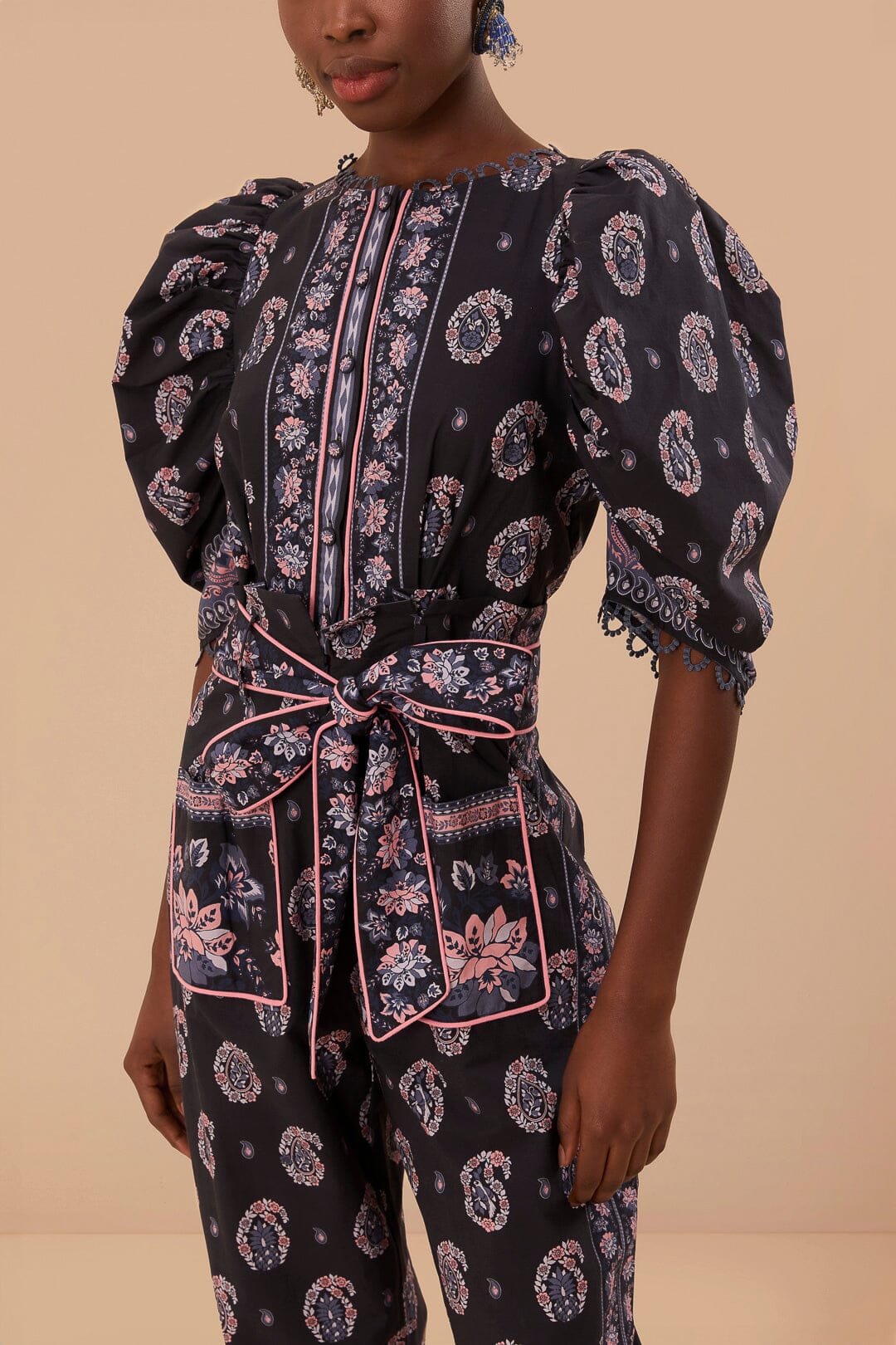 Blue Ayla Short Sleeve Jumpsuit - Image 4