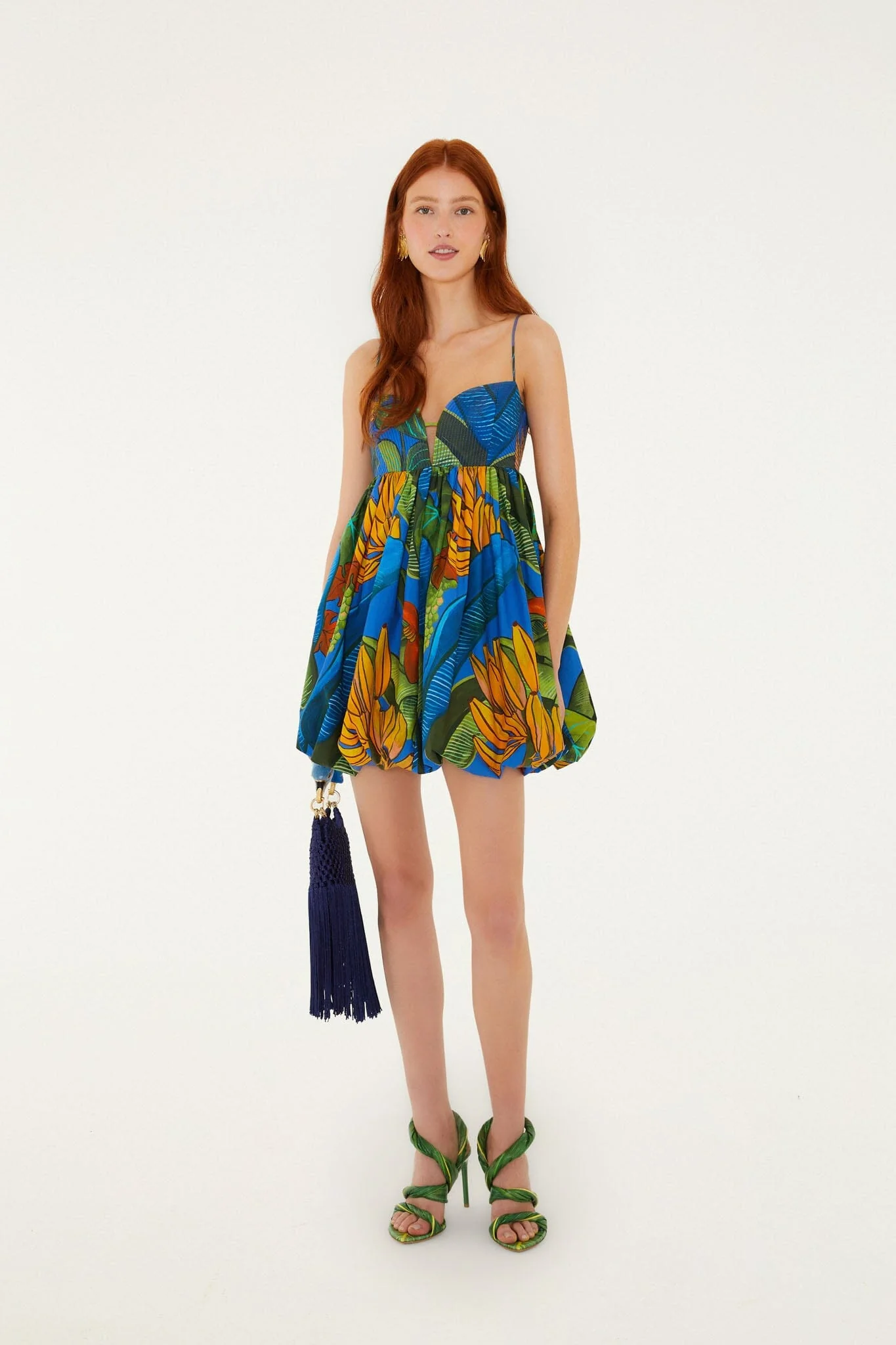 Blue Banana Grapes Sleeveless Organic Cotton Mini Dress - Image 4