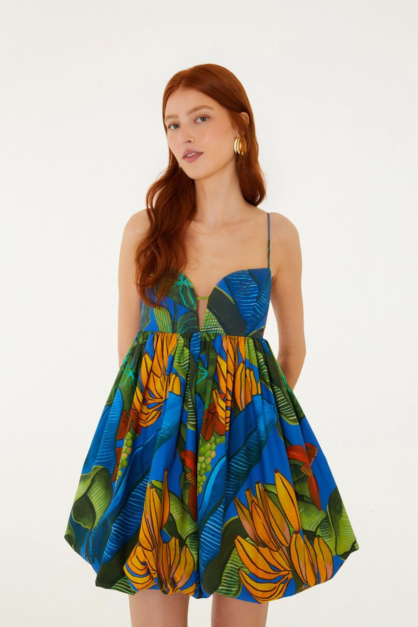 Blue Banana Grapes Sleeveless Organic Cotton Mini Dress - Image 5