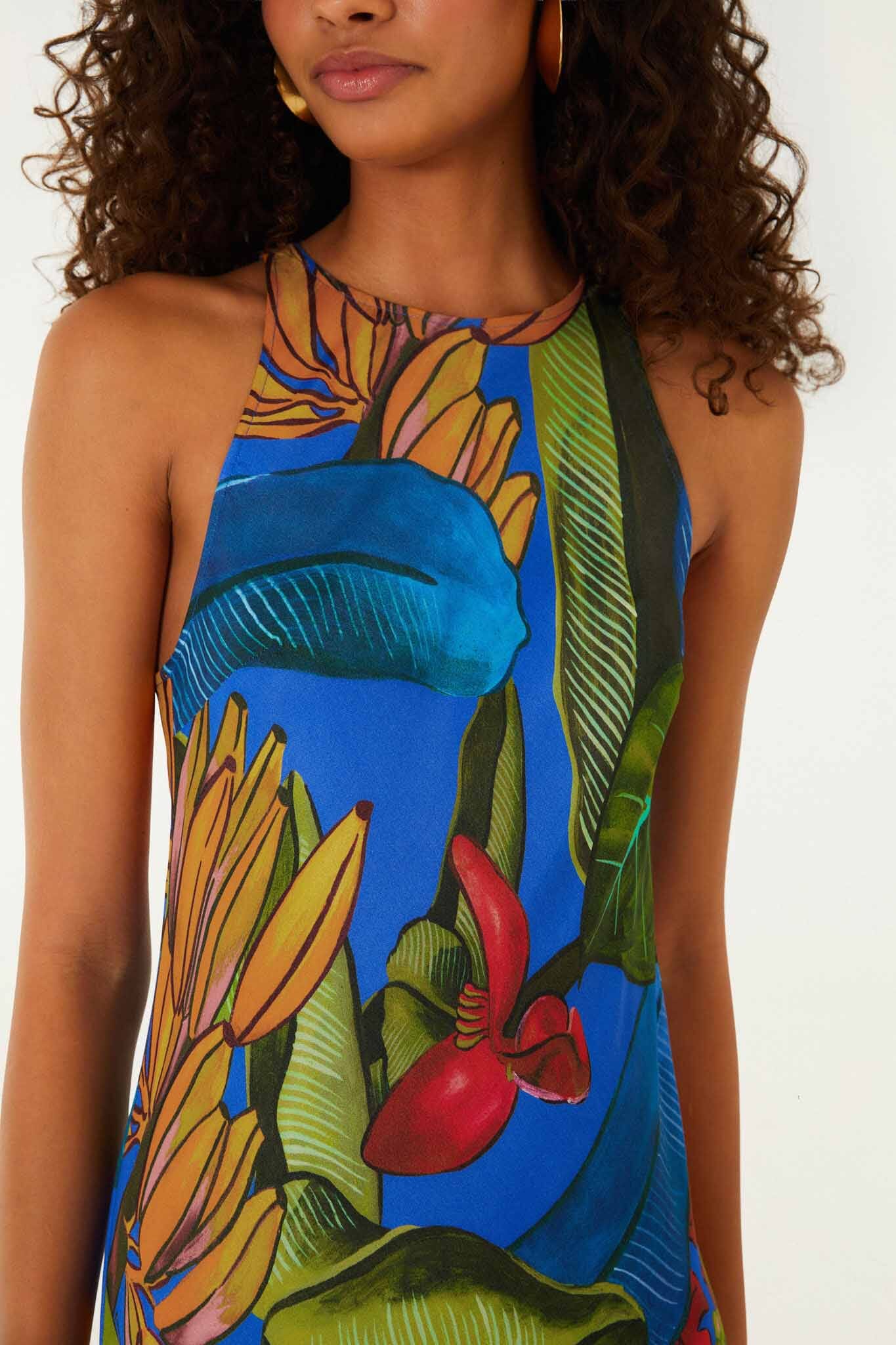 Blue Banana Grapes Sleeveless Lenzing Ecovero Maxi Dress - Image 2