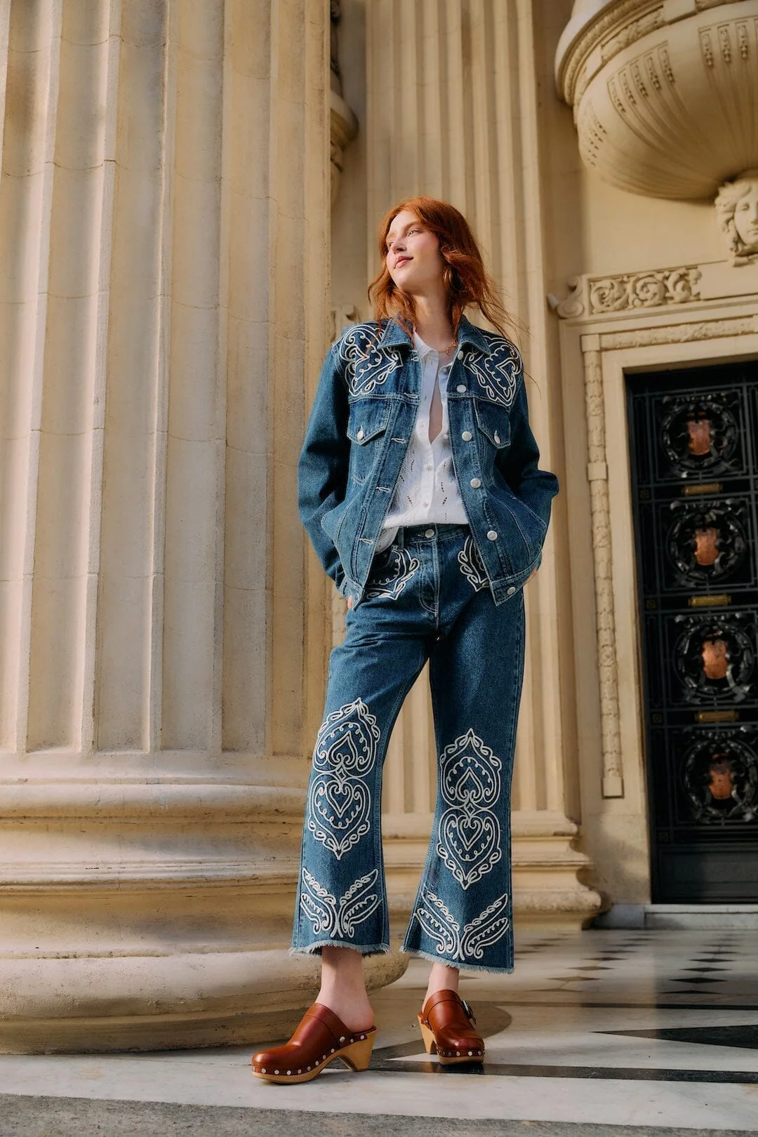 Denim Cornely Buttoned Embroidered Jacket - Image 4