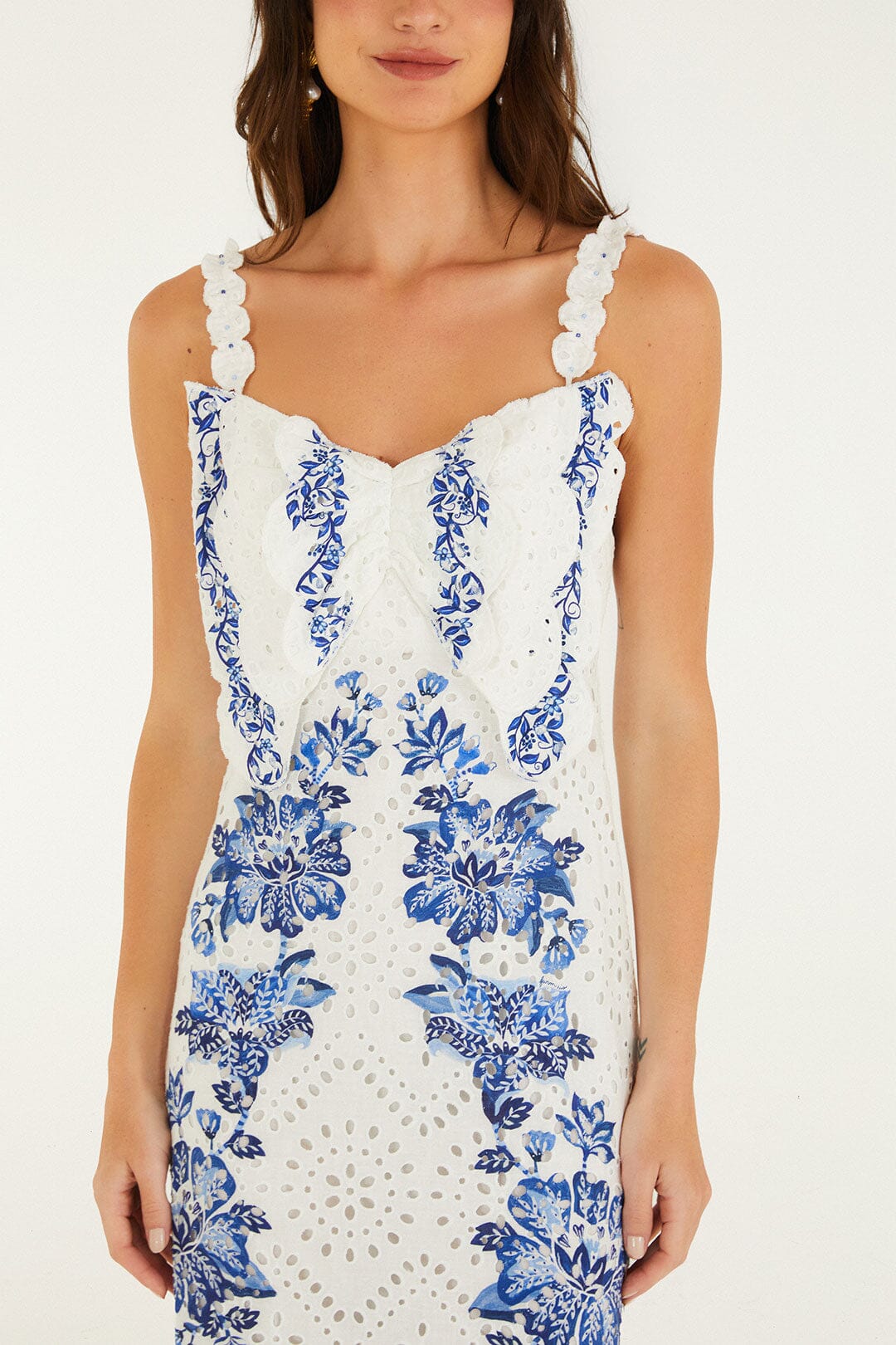 Off-White Beautiful Nature Eyelet Midi Dress - Image 2
