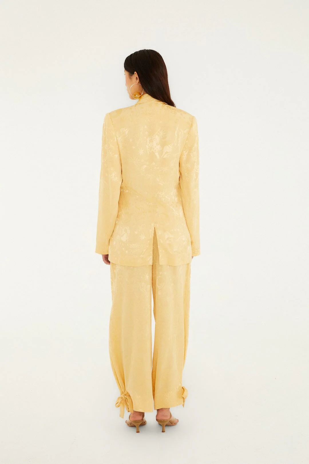 Beige Hem Ties Pockets Pants - Image 3