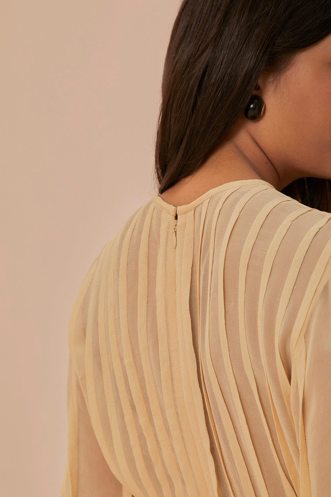 Beige Pleated Bust Blouse - Image 5
