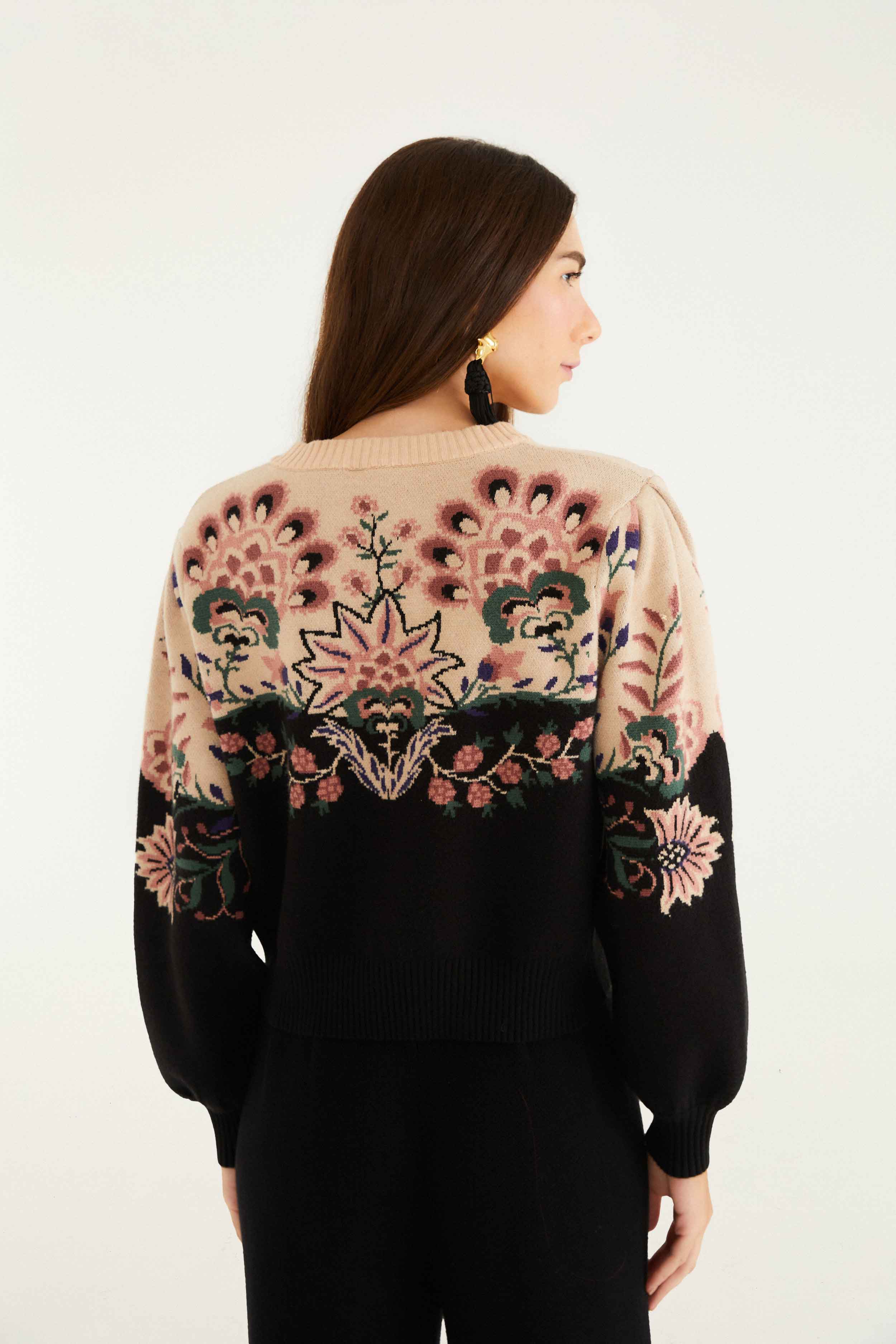Belle Garden Mixed Knit Cardigan - Image 3
