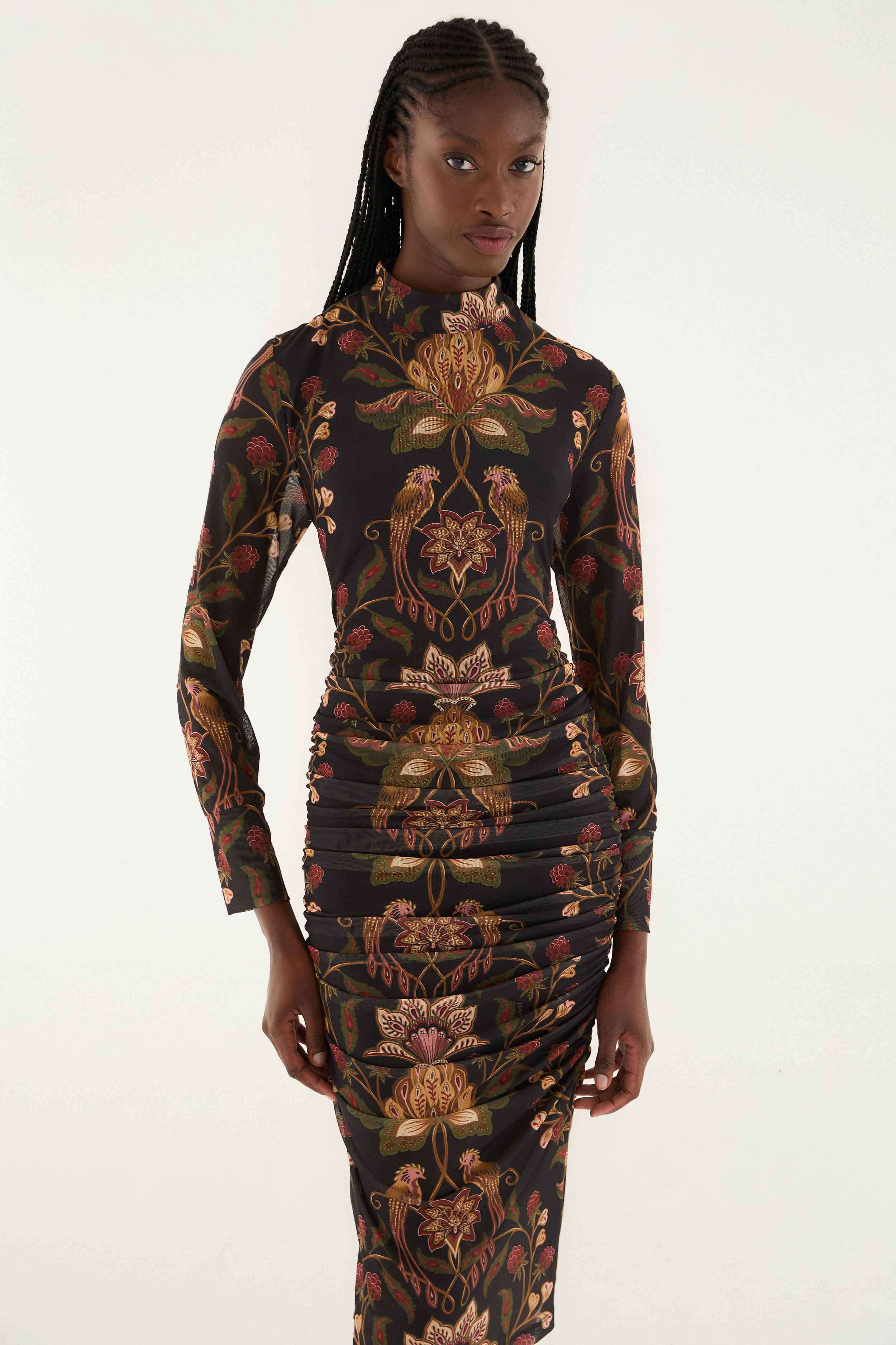 Black Berry Garden Tulle Midi Dress - Image 2
