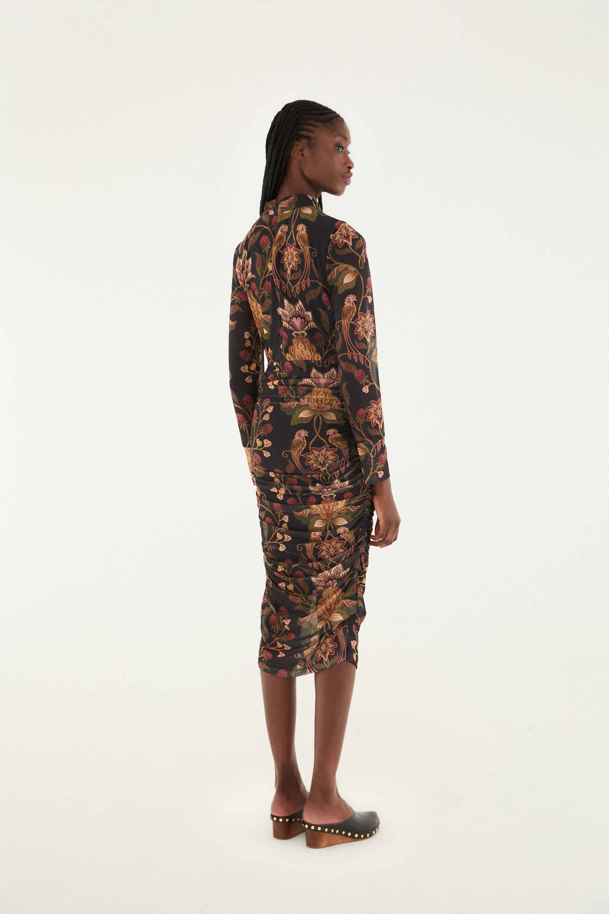 Black Berry Garden Tulle Midi Dress - Image 4