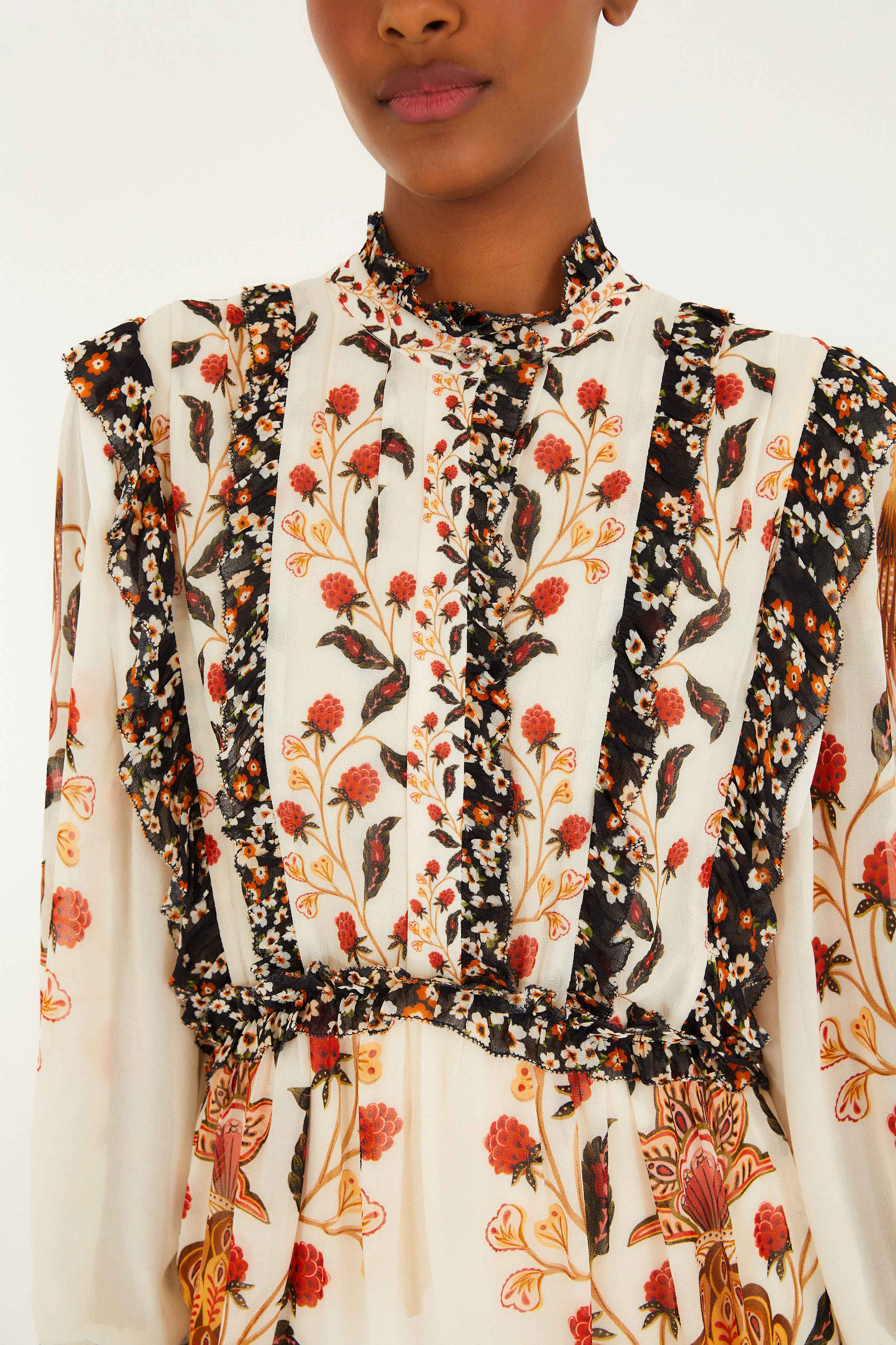 Cream Berry Garden Mini Dress - Image 3