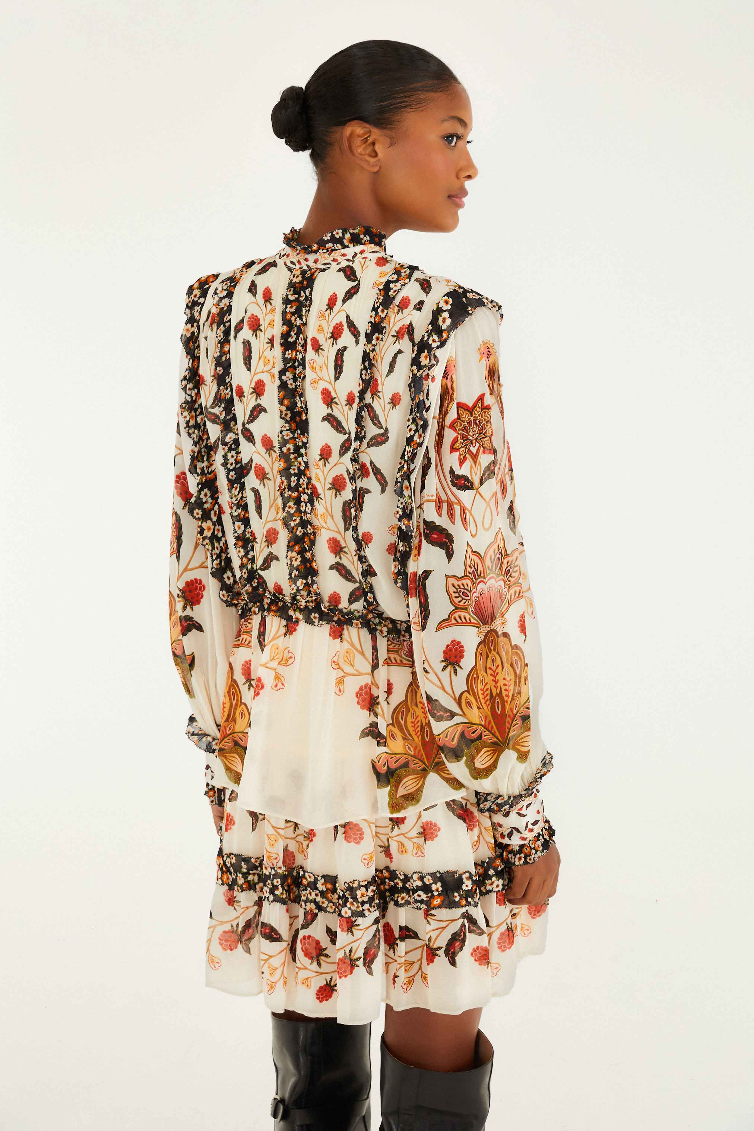 Cream Berry Garden Mini Dress - Image 4