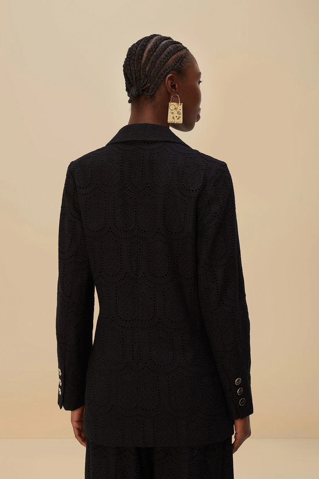 Black Eyelet Blazer - Image 5