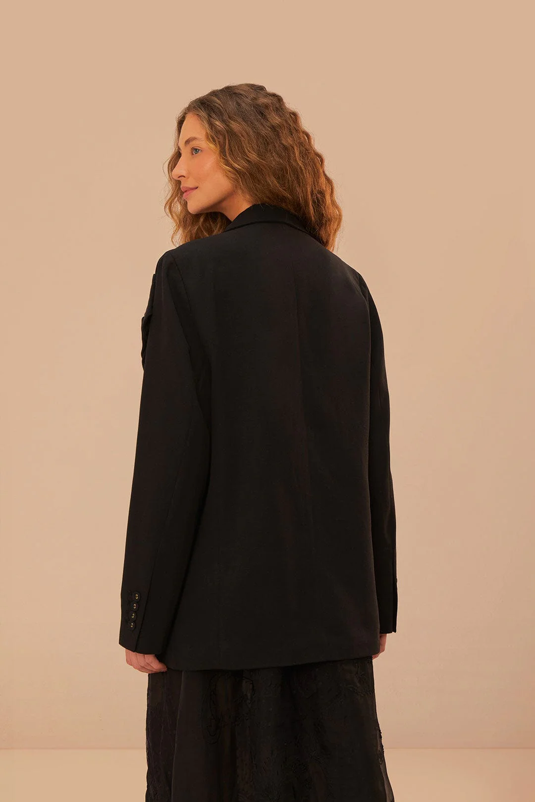 Black Flowered Blazer - Image 4
