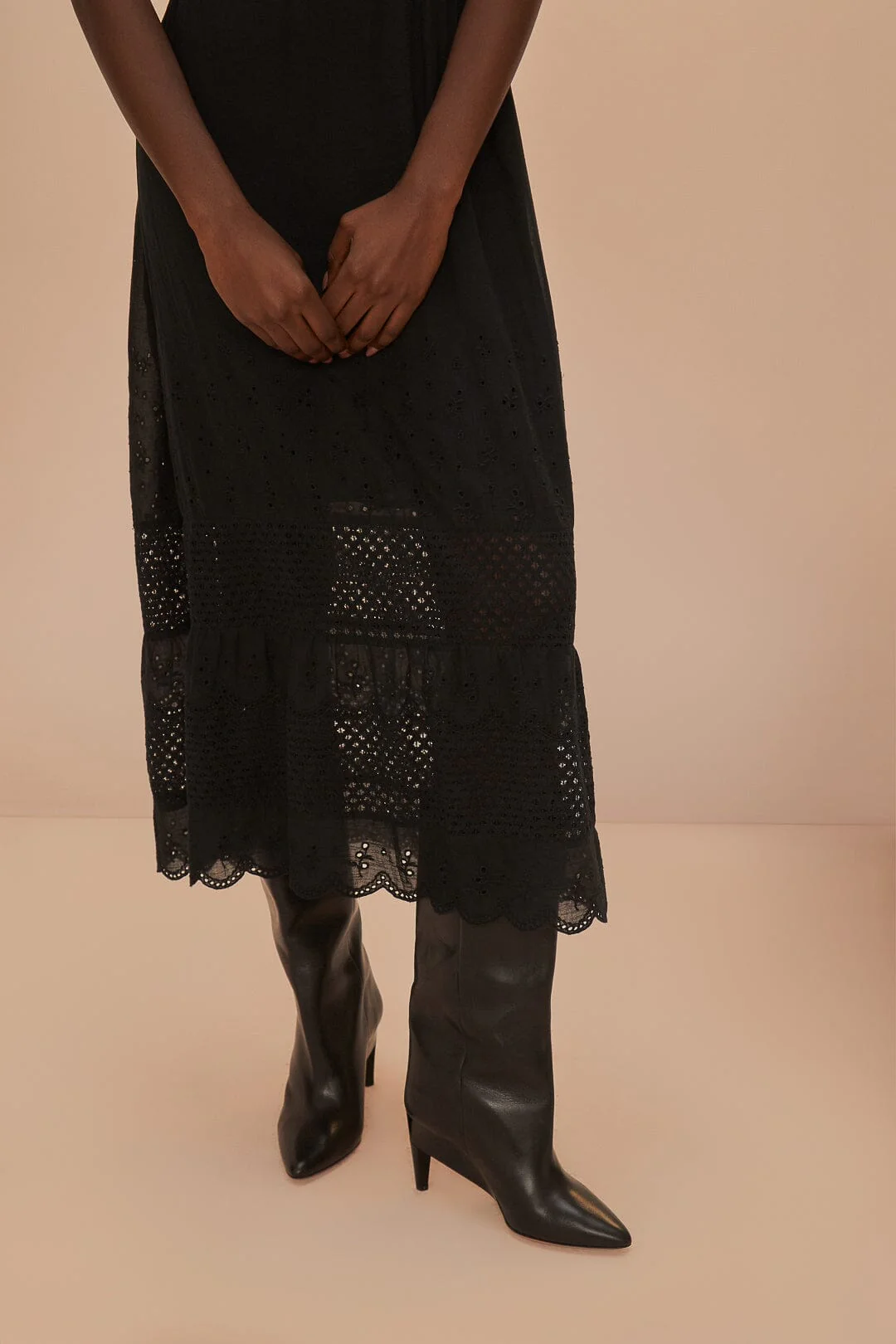 Black Lace Crochet Dress - Image 2