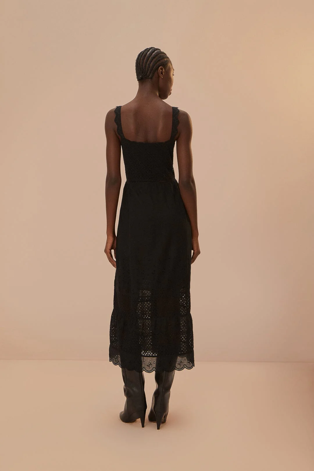 Black Lace Crochet Dress - Image 4
