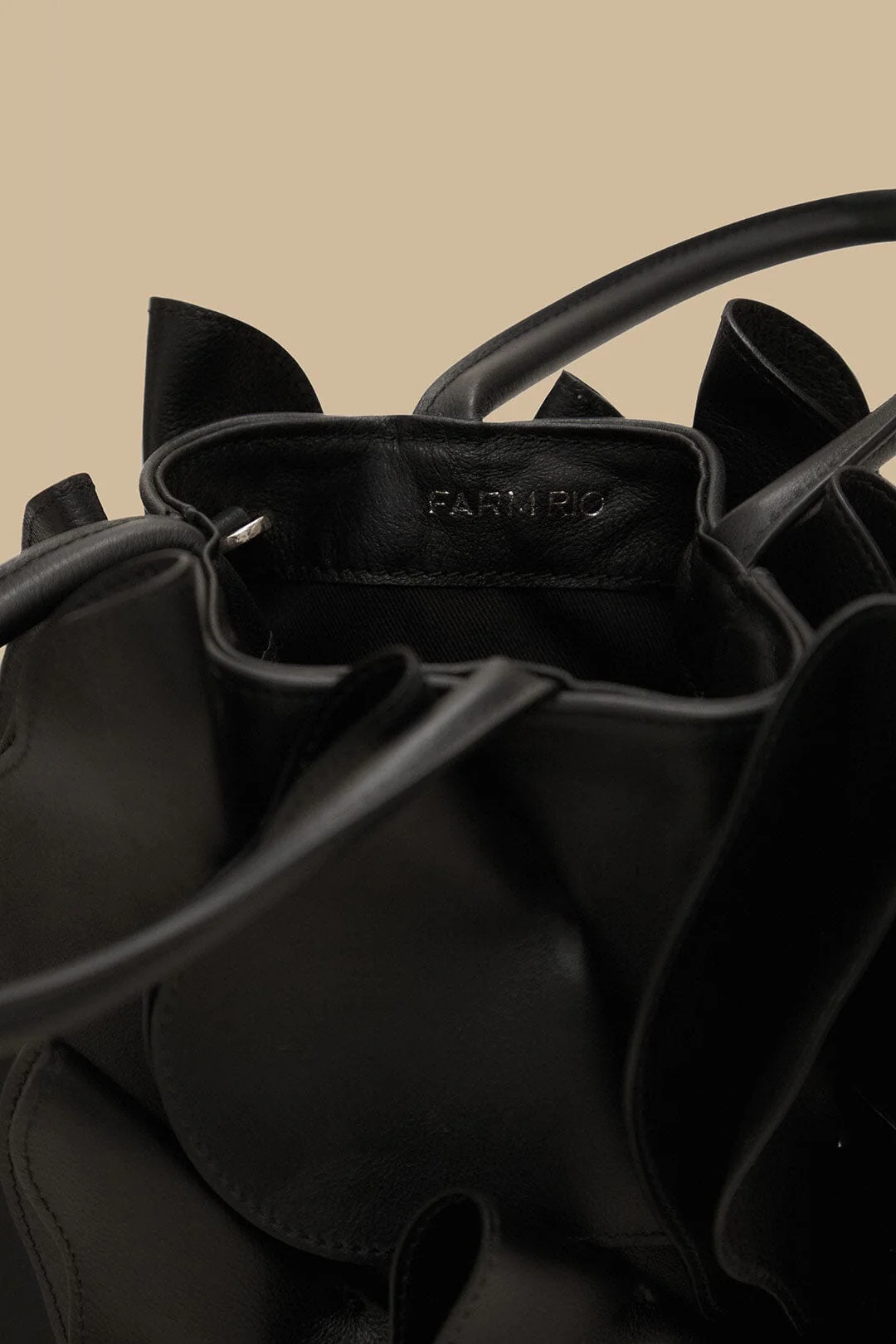 Black Leather Flower Bag - Image 9