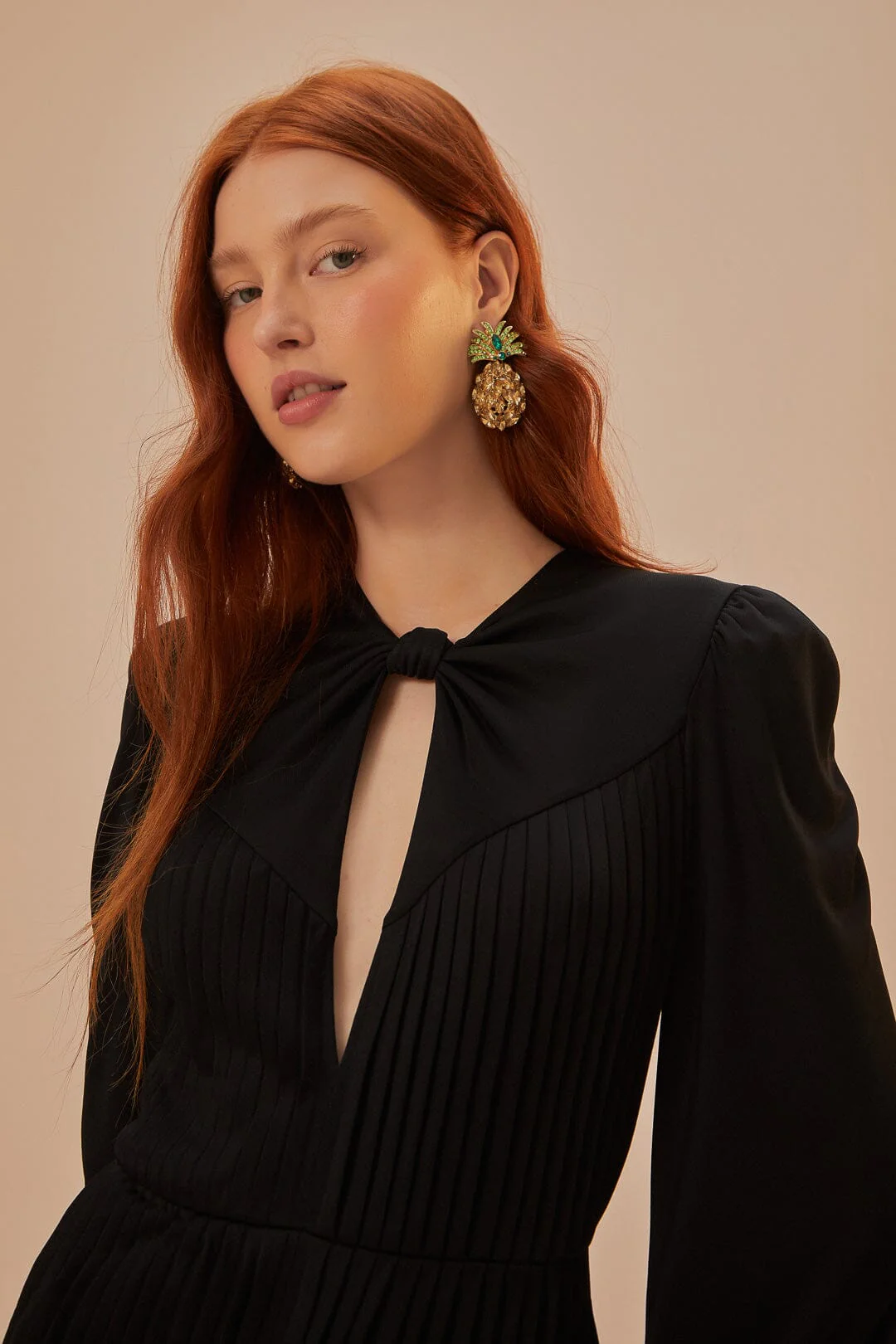 Black Long Sleeve Knot Jumpsuit - Image 2