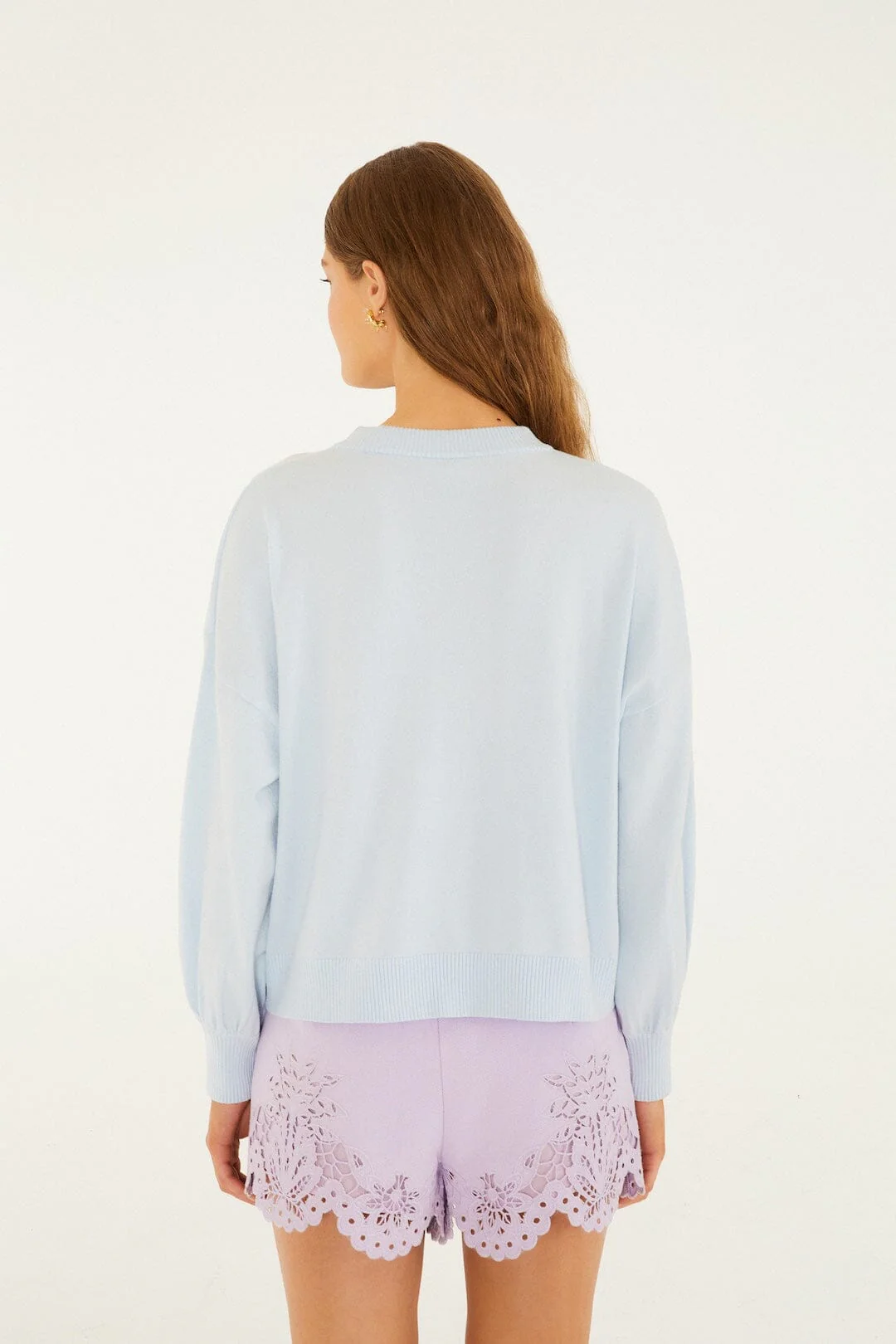 Blue Love Birds Embroidered Sweater - Image 3