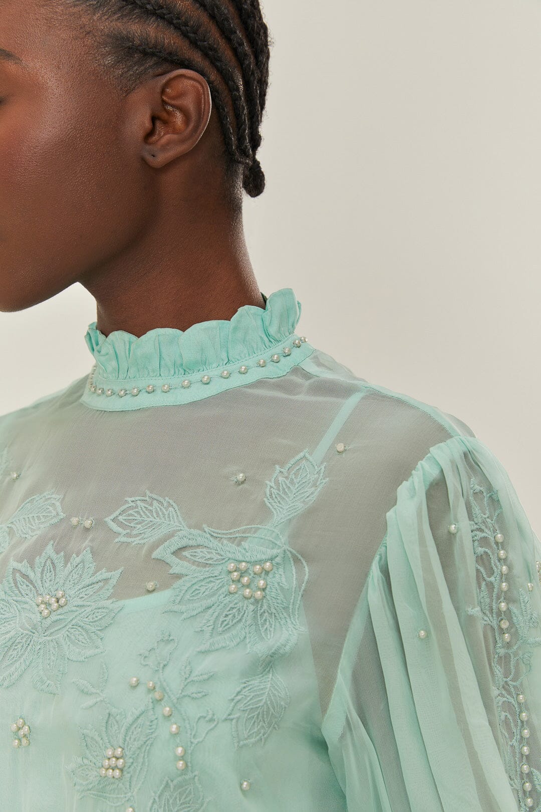 Blue Short Sleeve Blouse - Image 2