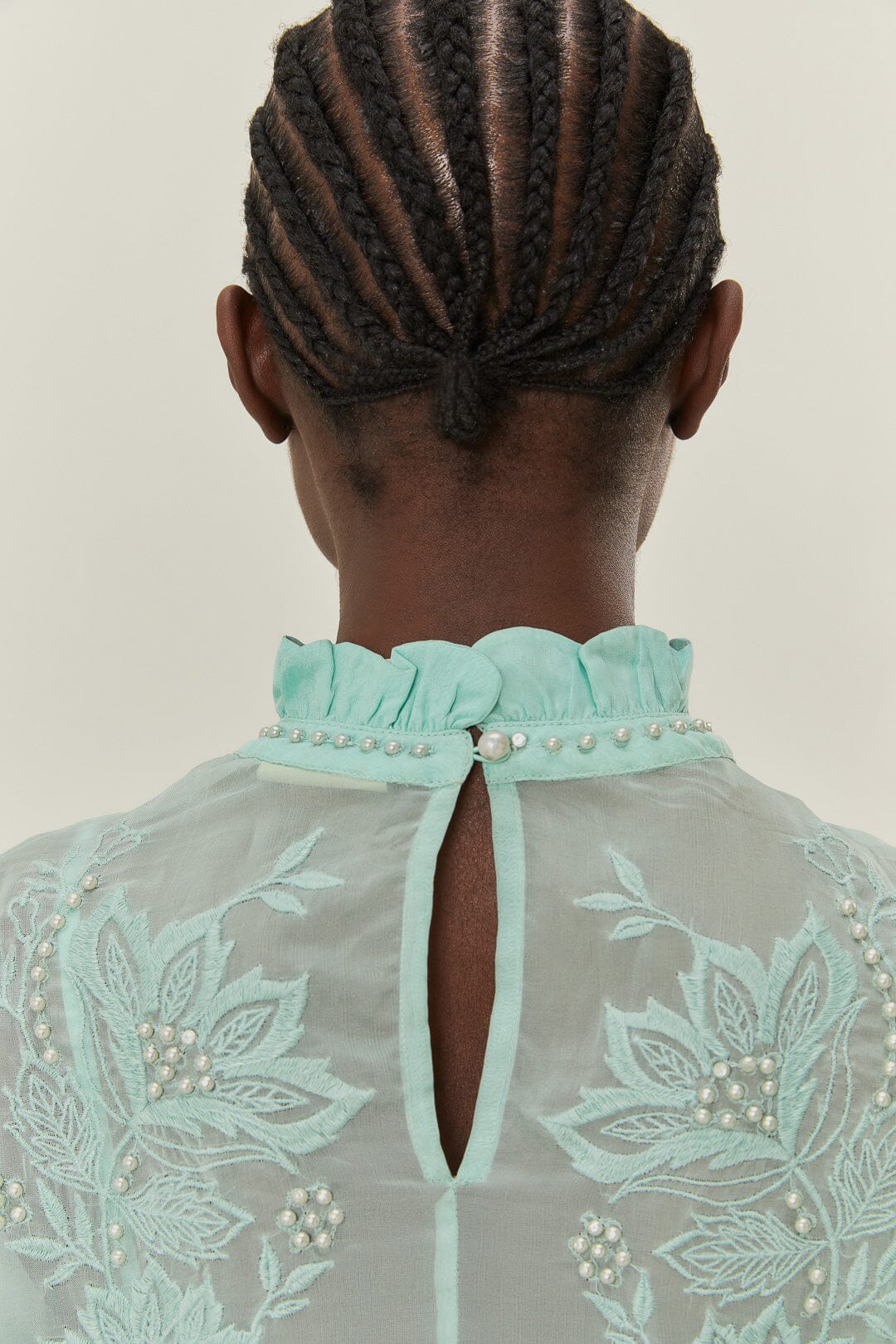 Blue Short Sleeve Blouse - Image 4