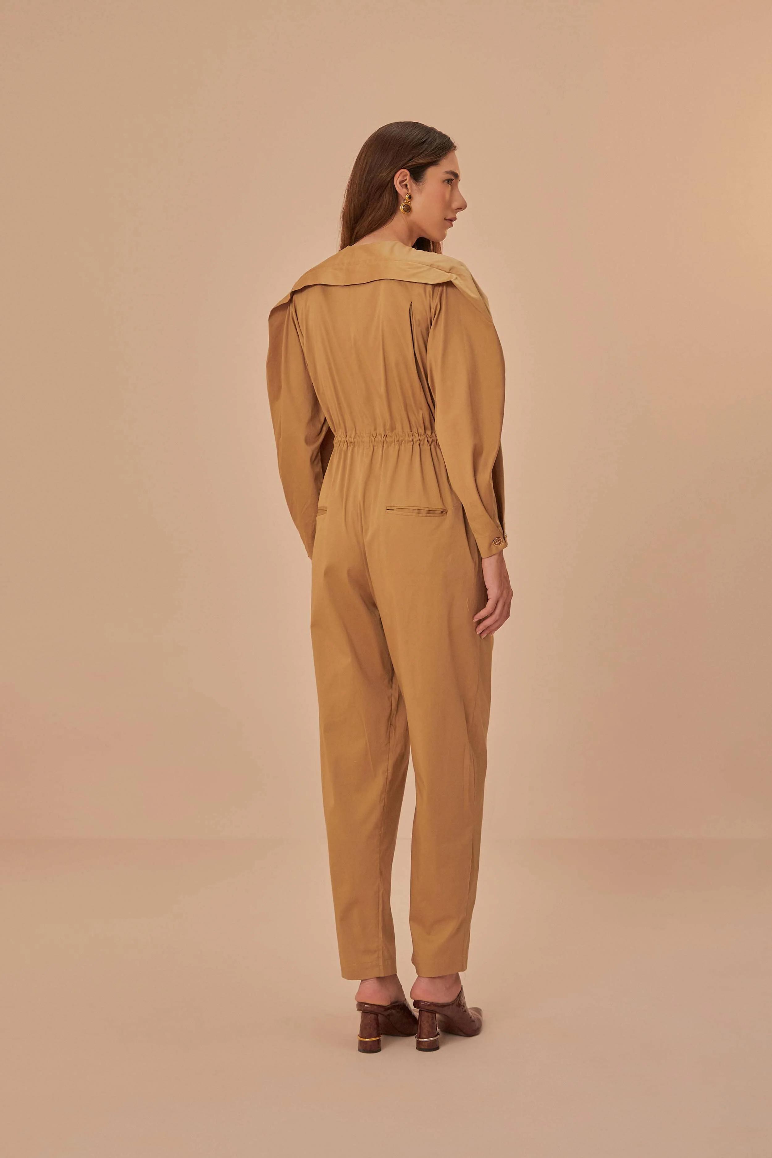 Brown Raglan Sleeve Jumpsuit - Image 4
