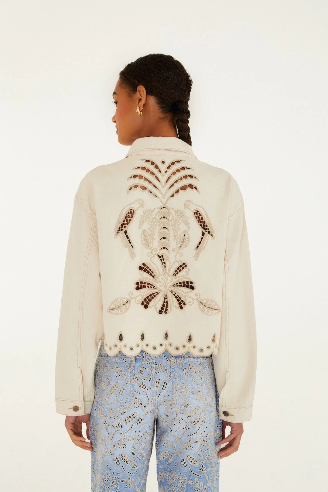 Beige Denim Canva Richelieu Jacket - Image 3