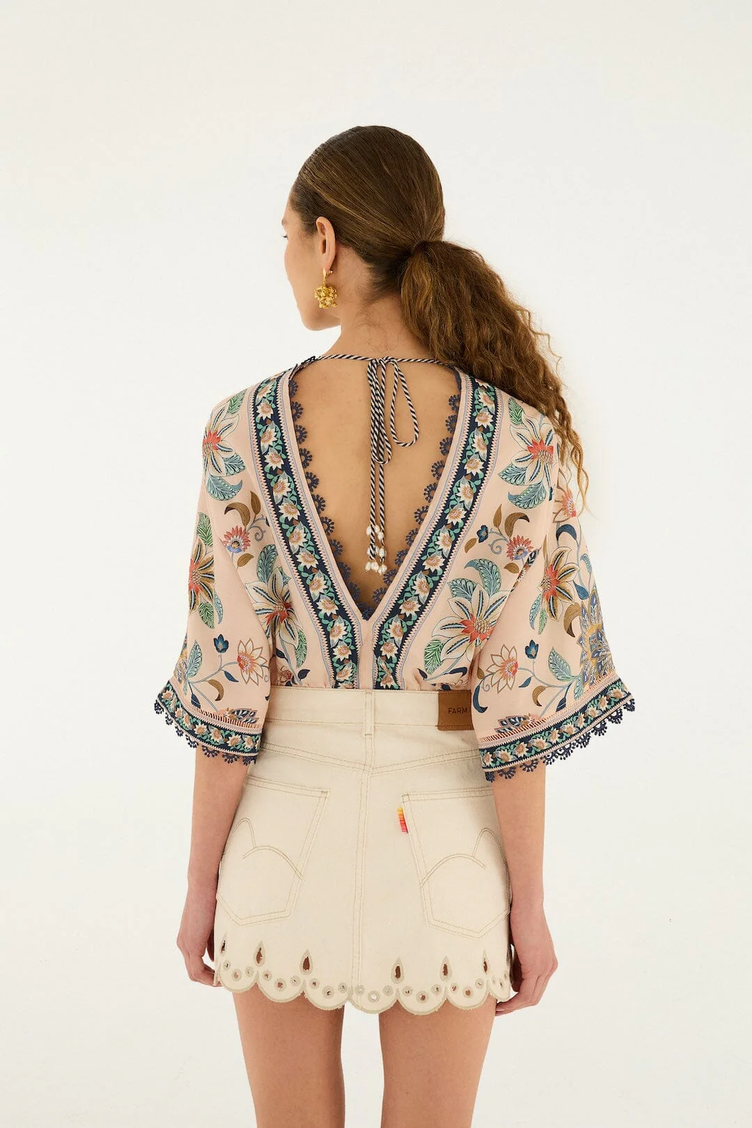 Off-White Canva Scallop Richelieu Skirt - Image 3