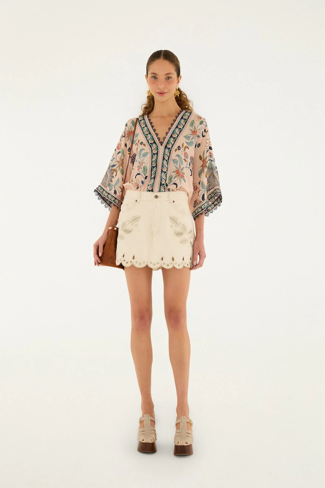 Off-White Canva Scallop Richelieu Skirt - Image 4