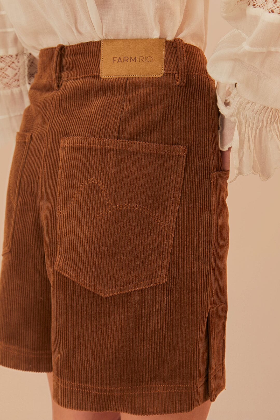 Caramel Corduroy Shorts - Image 5