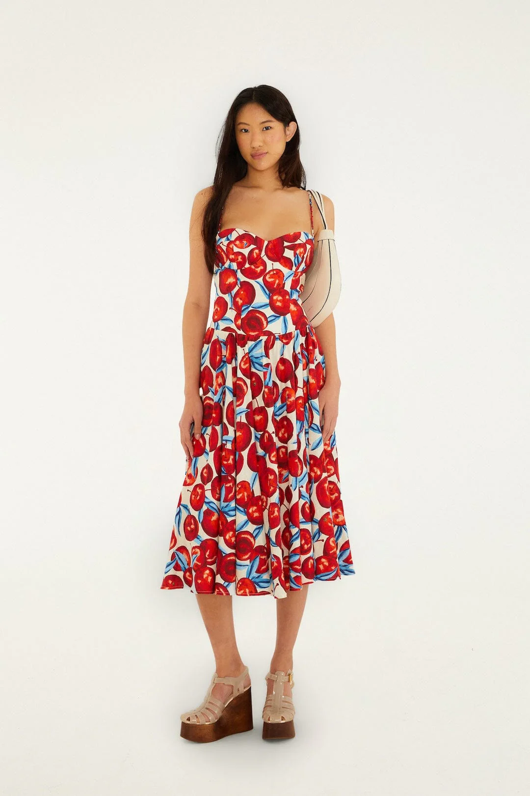 Cherry Blossom Sleeveless Lenzing™ Ecovero™ Euroflax™ Midi Dress