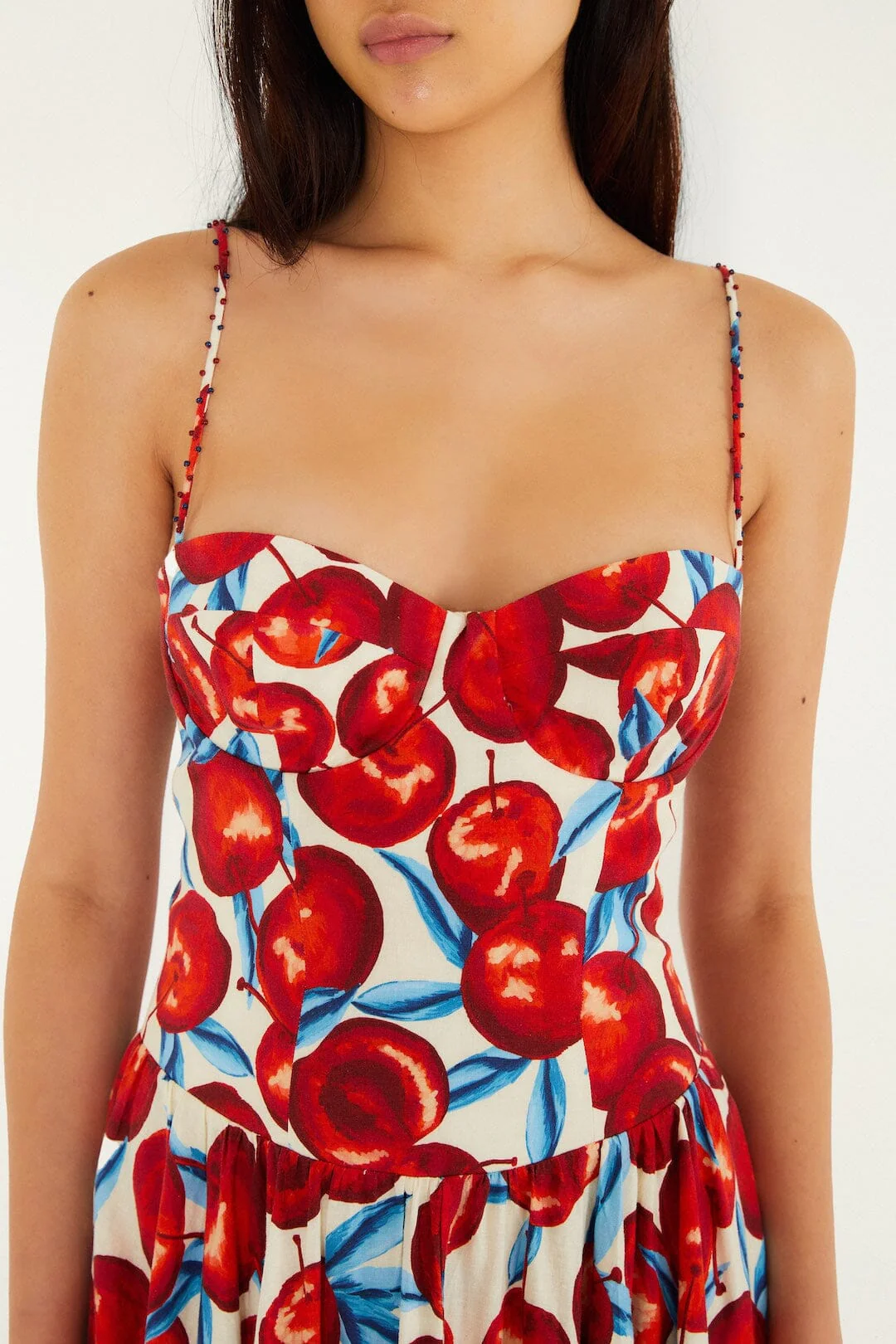 Cherry Blossom Sleeveless Lenzing™ Ecovero™ Euroflax™ Midi Dress - Image 2