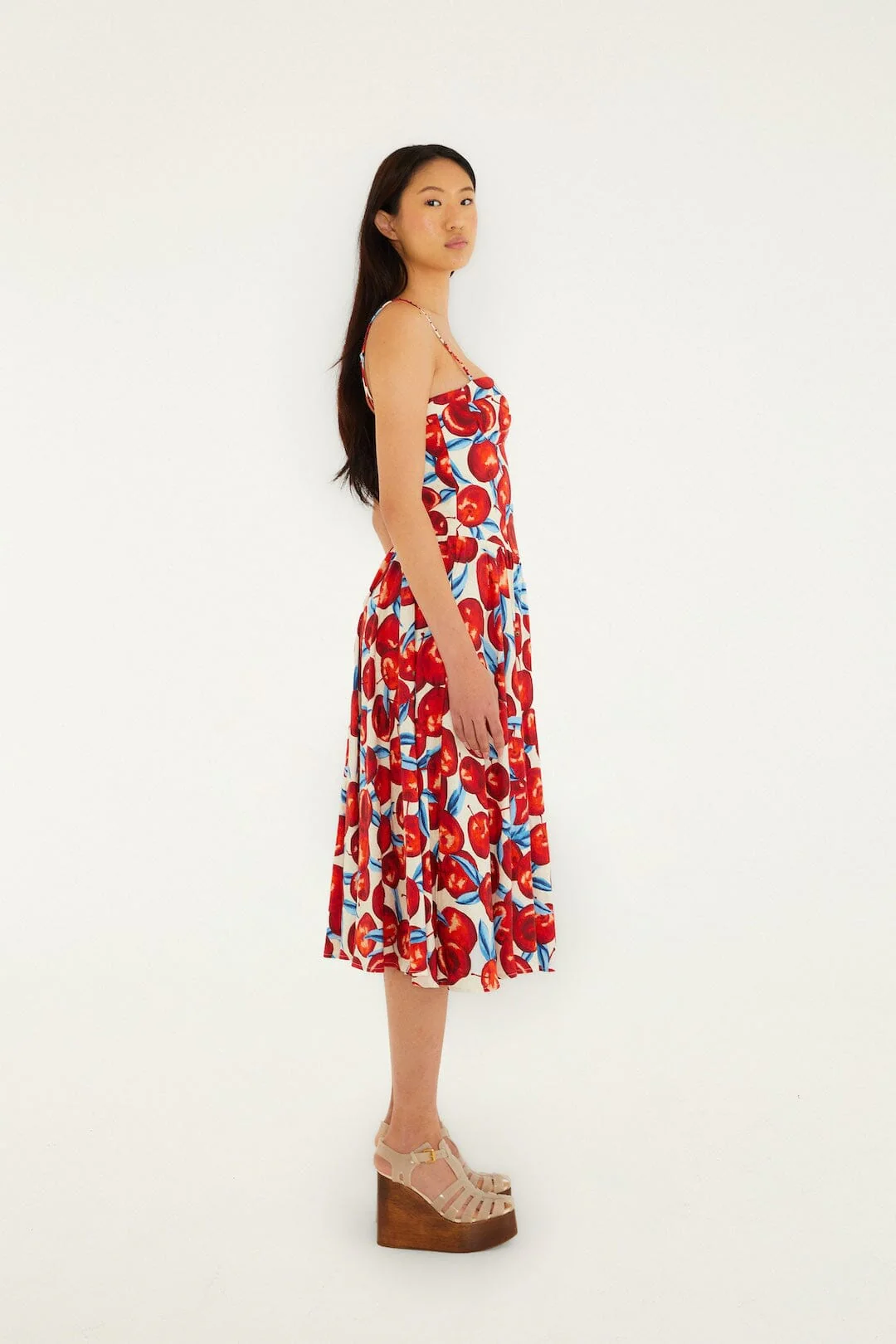 Cherry Blossom Sleeveless Lenzing™ Ecovero™ Euroflax™ Midi Dress - Image 4