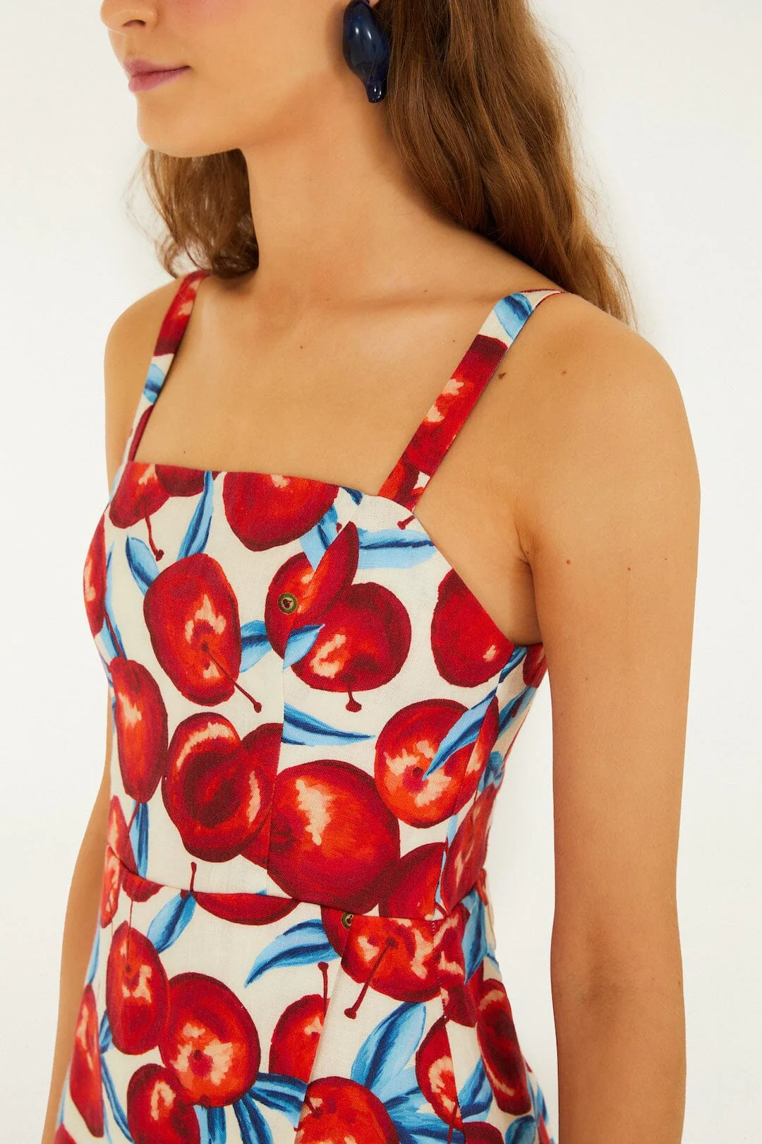 Cherry Blossom Sleeveless Euroflax™ Premium Linen Mini Dress - Image 2