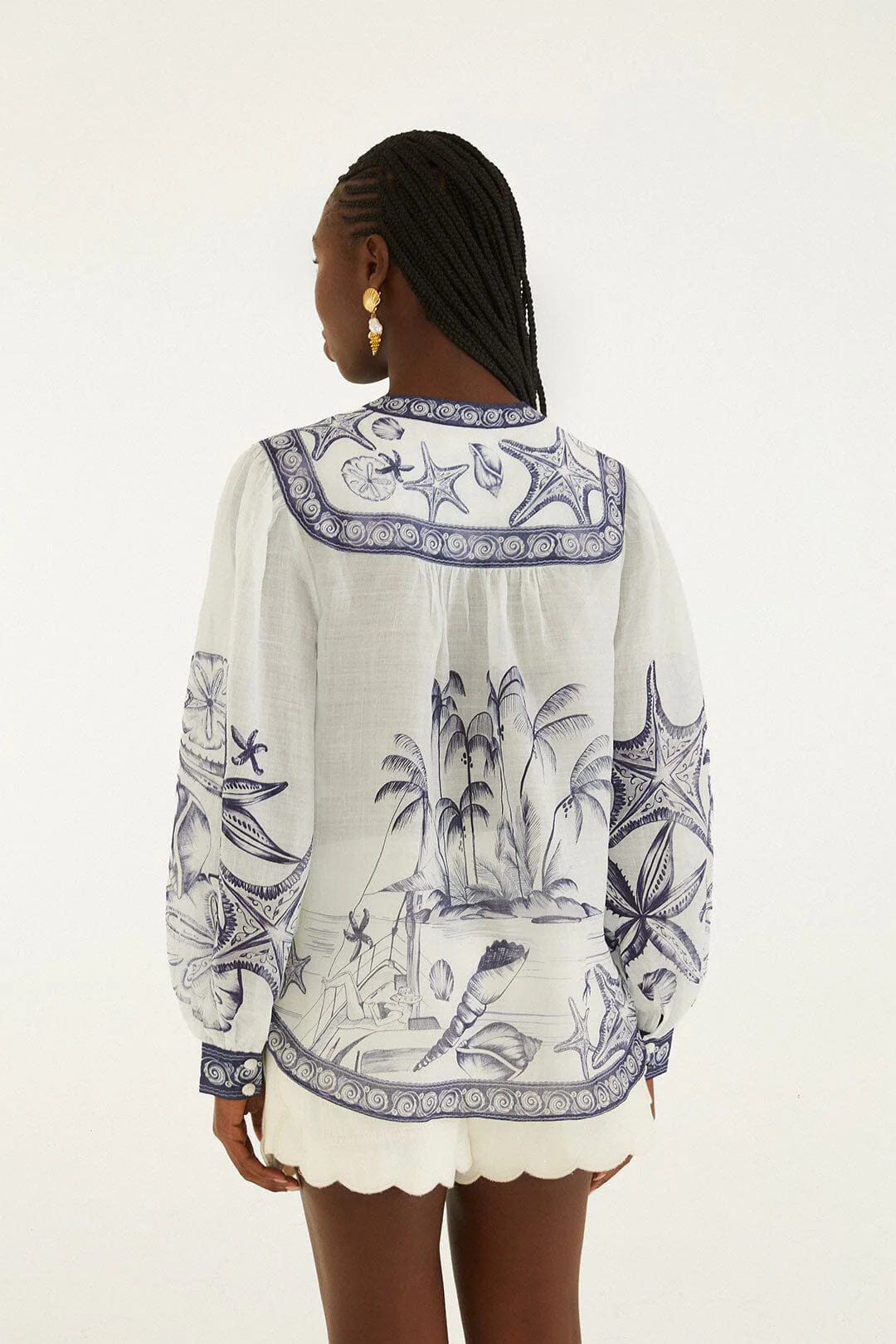 Off-White Coast Scarf Long Sleeve Blouse - Image 3